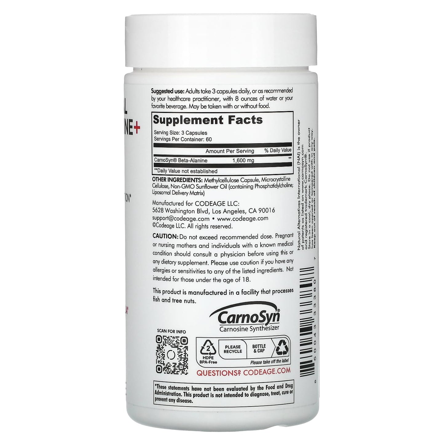 Codeage Liposomal Beta-Alanine+ for Enhanced Endurance & Performance - Image 2
