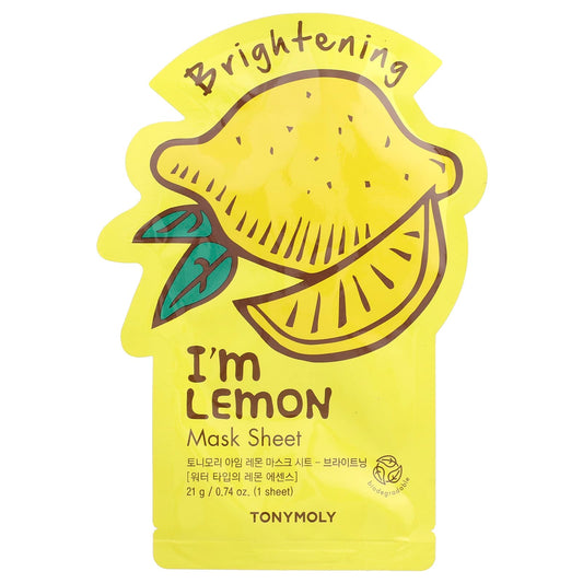 TonyMoly, I'm Lemon, Brightening Beauty Mask Sheet, 1 Sheet, 0.74 oz (21 g) - Image 1