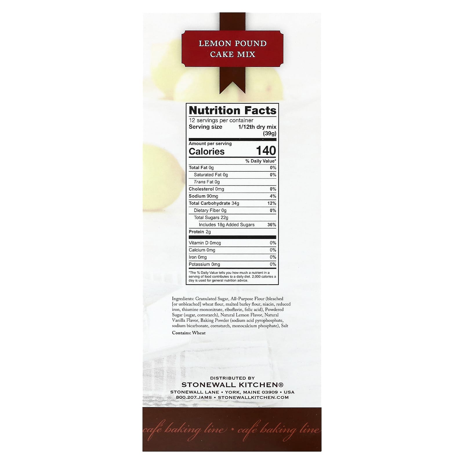 Stonewall Kitchen, Lemon Pound Cake Mix with Glaze Mix, 16.6 oz (471 g) - Image 2