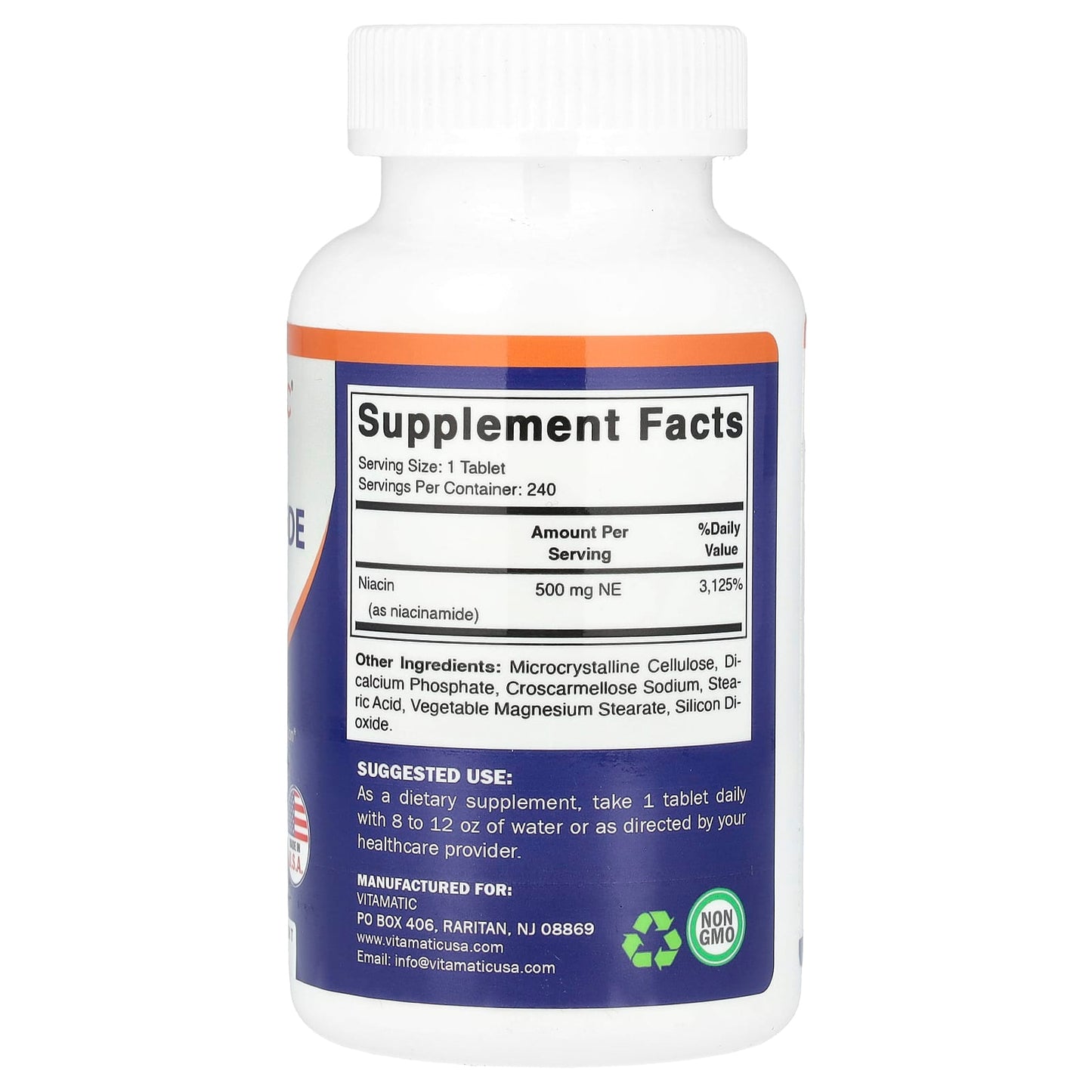 Vitamatic, Niacinamide, 500 mg, 240 Tablets - Image 2