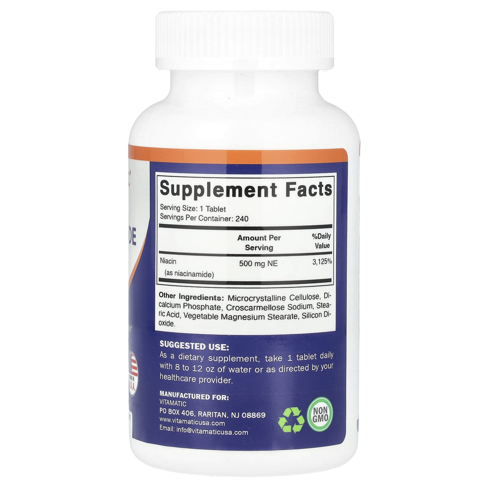 Vitamatic, Niacinamide, 500 mg, 240 Tablets - Image 2