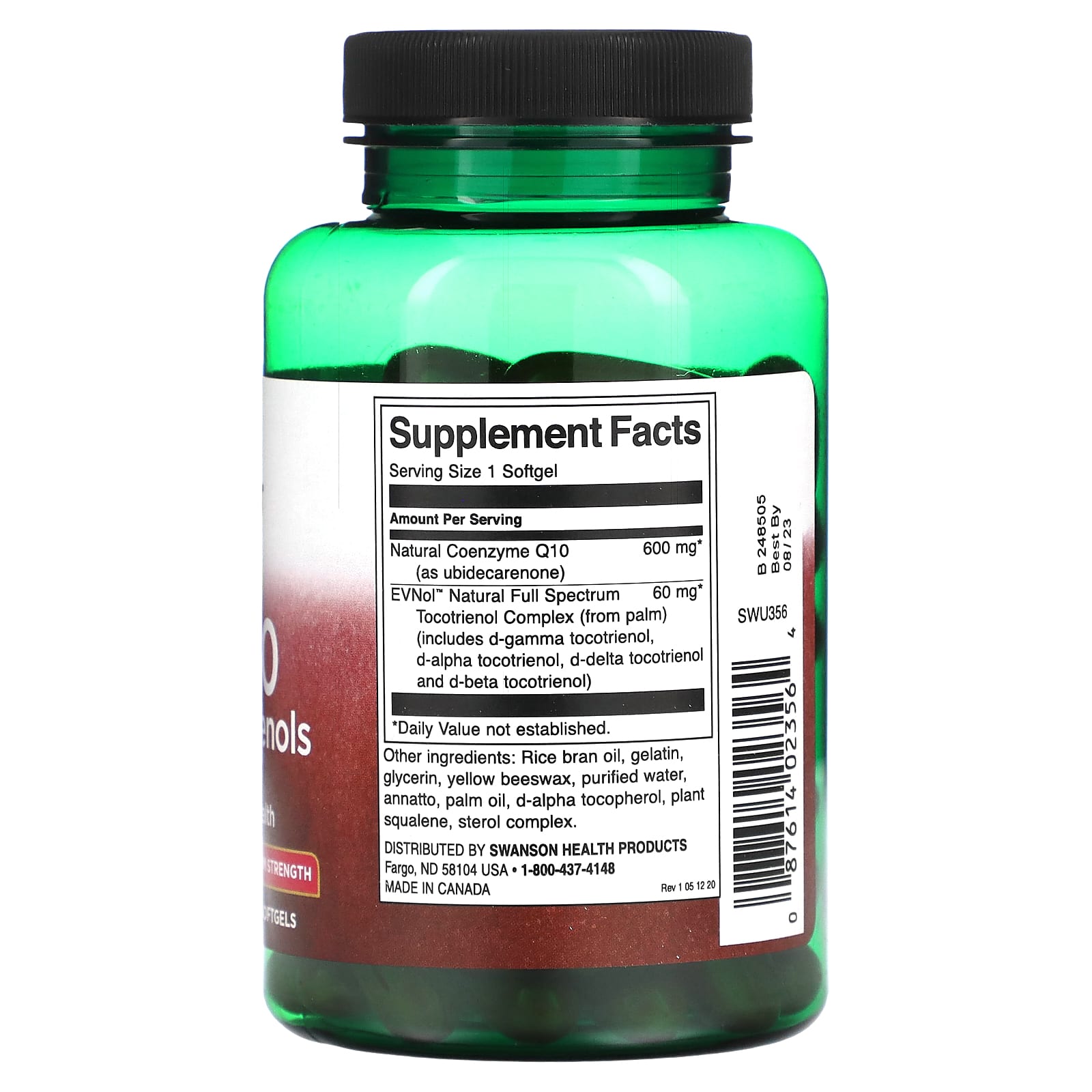 Swanson, CoQ10 with Tocotrienols, 600 mg, 60 Softgels - Image 2