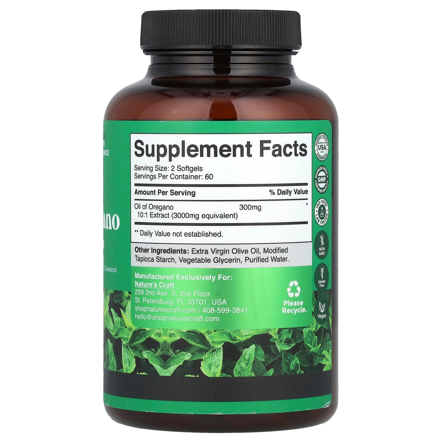 Nature's Craft, Oil of Oregano, 120 Softgels (150 mg per Softgel) - Image 2