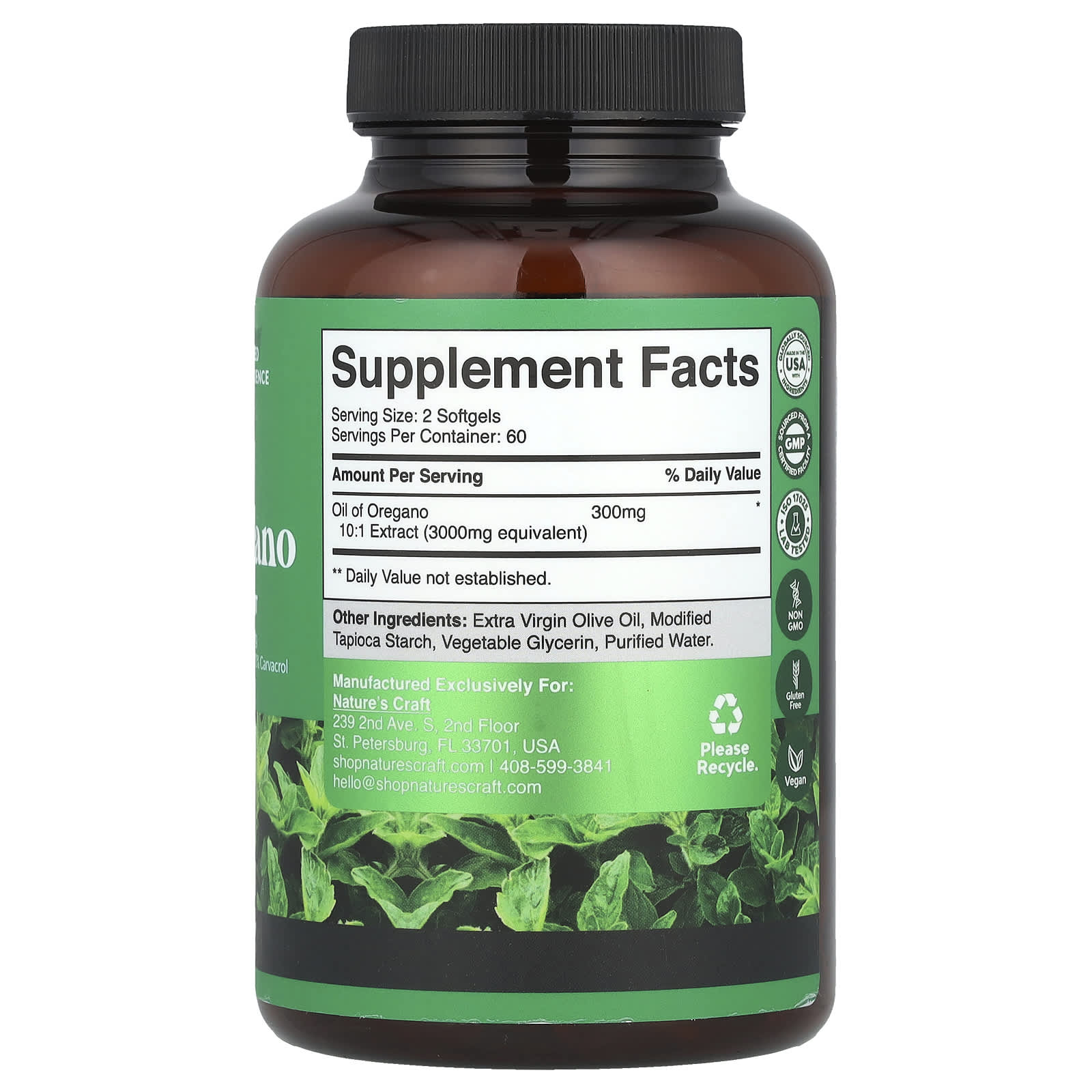 Nature's Craft, Oil of Oregano, 120 Softgels (150 mg per Softgel) - Image 2