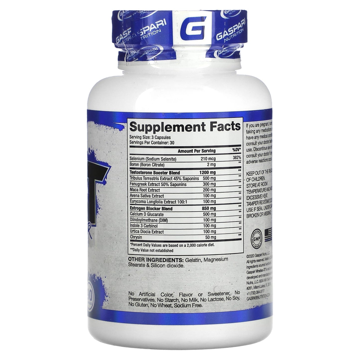 Boost Testosterone with Gaspari Nutrition's Viradex XT, 90 Capsules - Image 2