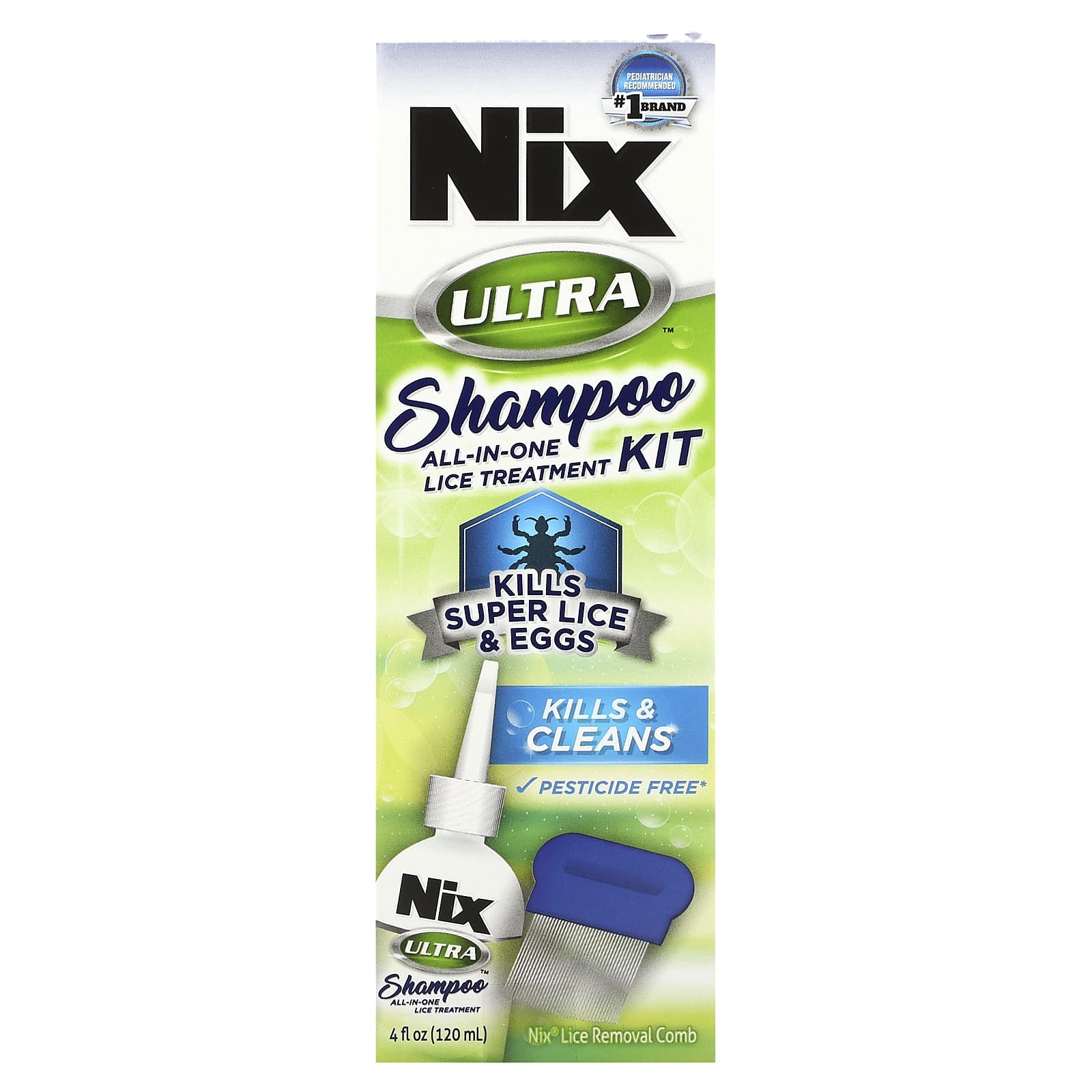 Nix, Ultra Shampoo, All-In-One Lice Treatment Kit, 1 Kit - Image 1