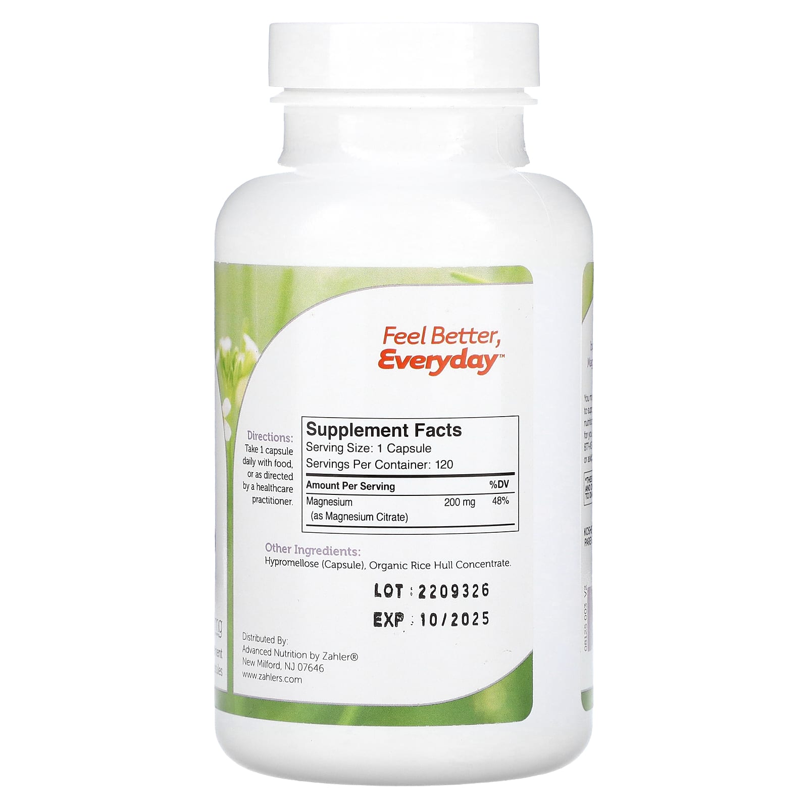 Zahler, Magnesium, Bioactive Magnesium Citrate, 200 mg, 120 Capsules - Image 2
