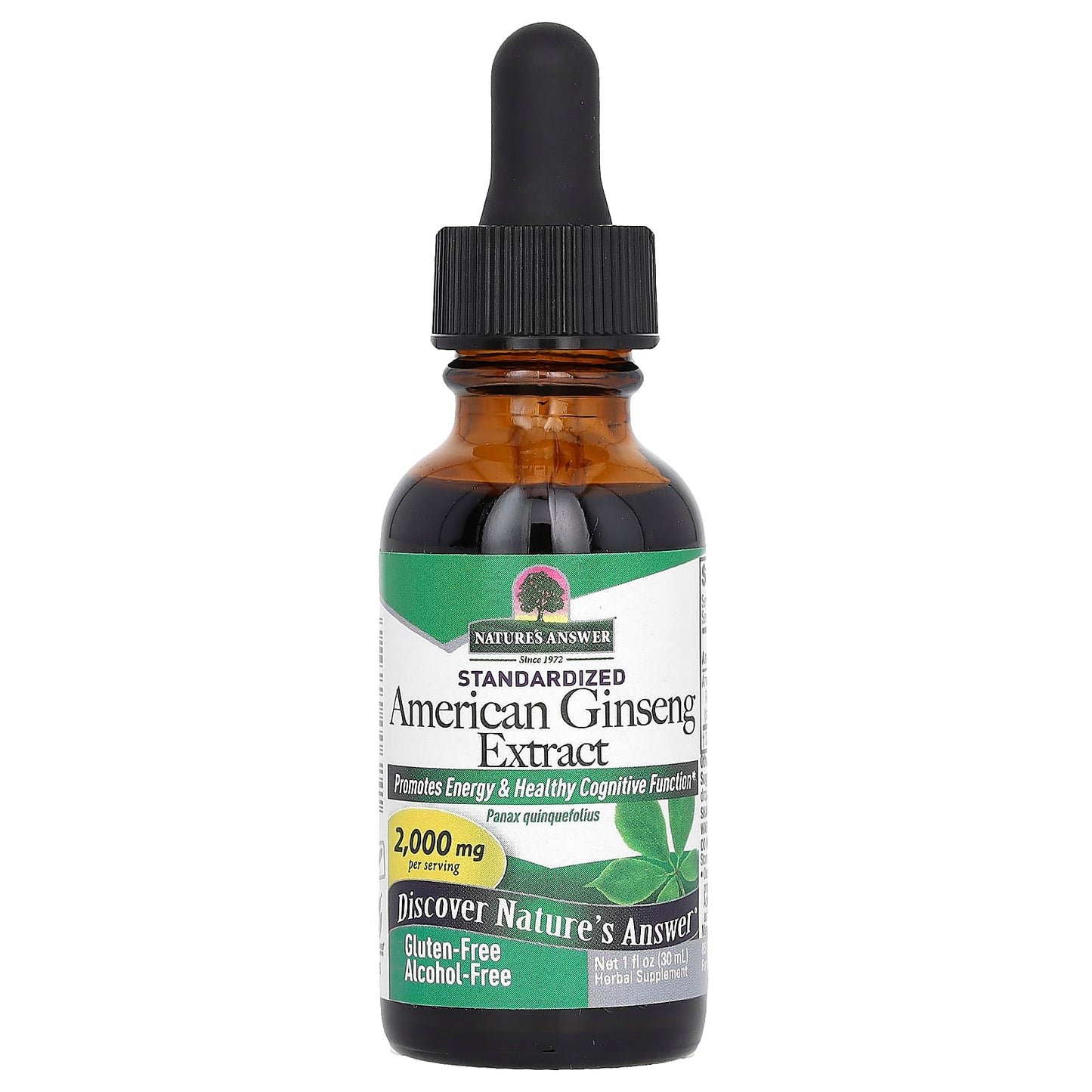 Nature's Answer, Standardized American Ginseng Extract, Alcohol-Free, 2,000 mg, 1 fl oz (30 ml) - Image 1