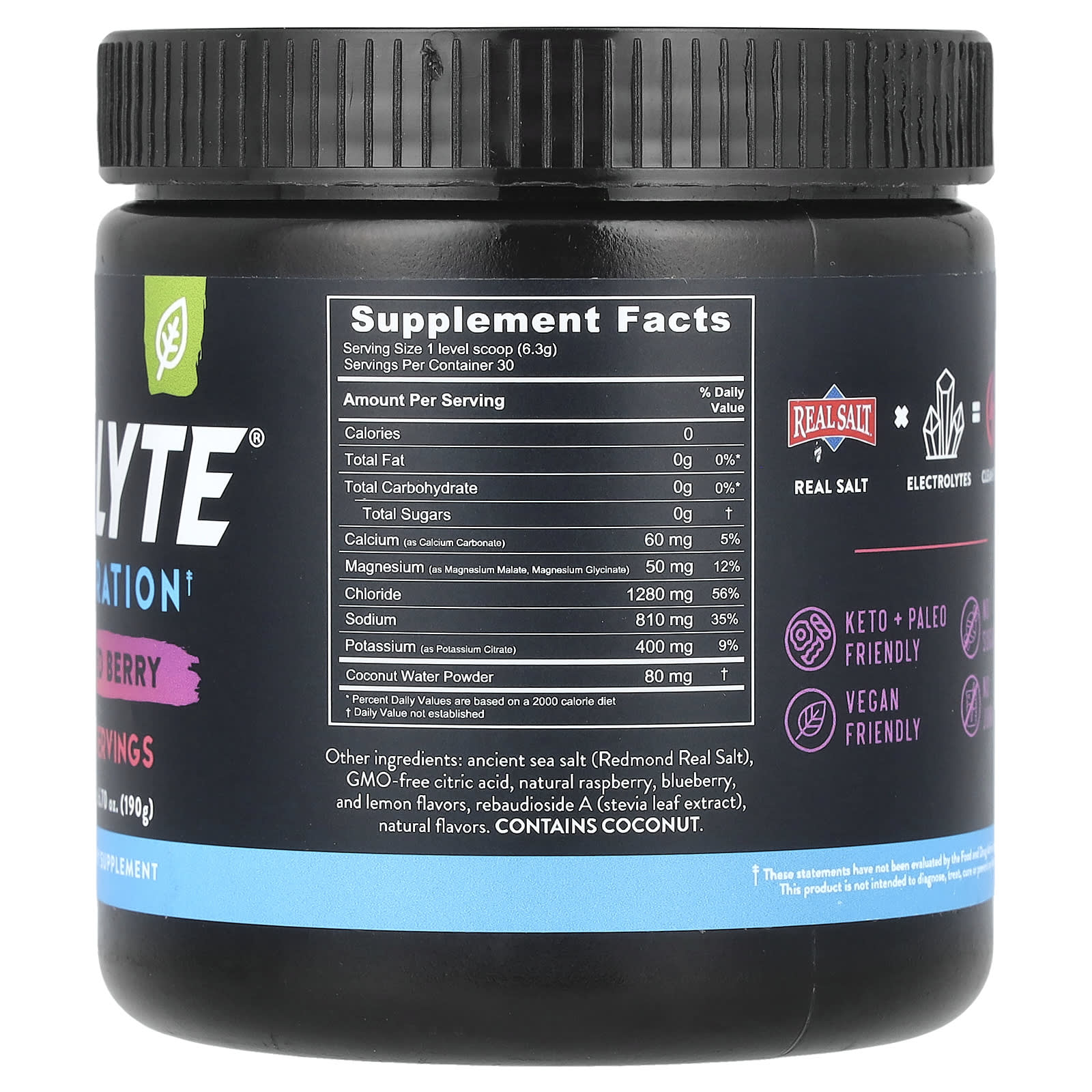 Redmond Trading Company, Re-Lyte® Hydration, Mixed Berry, 6.7 oz (190 g) - Image 2