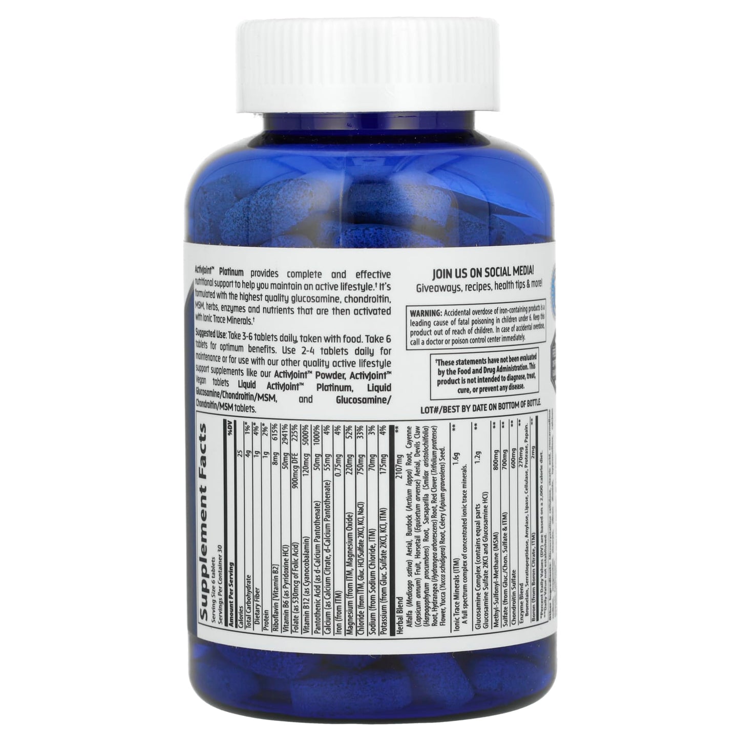 Trace, Concentrace, ActivJoint Platinum, 180 Tablets - Image 2