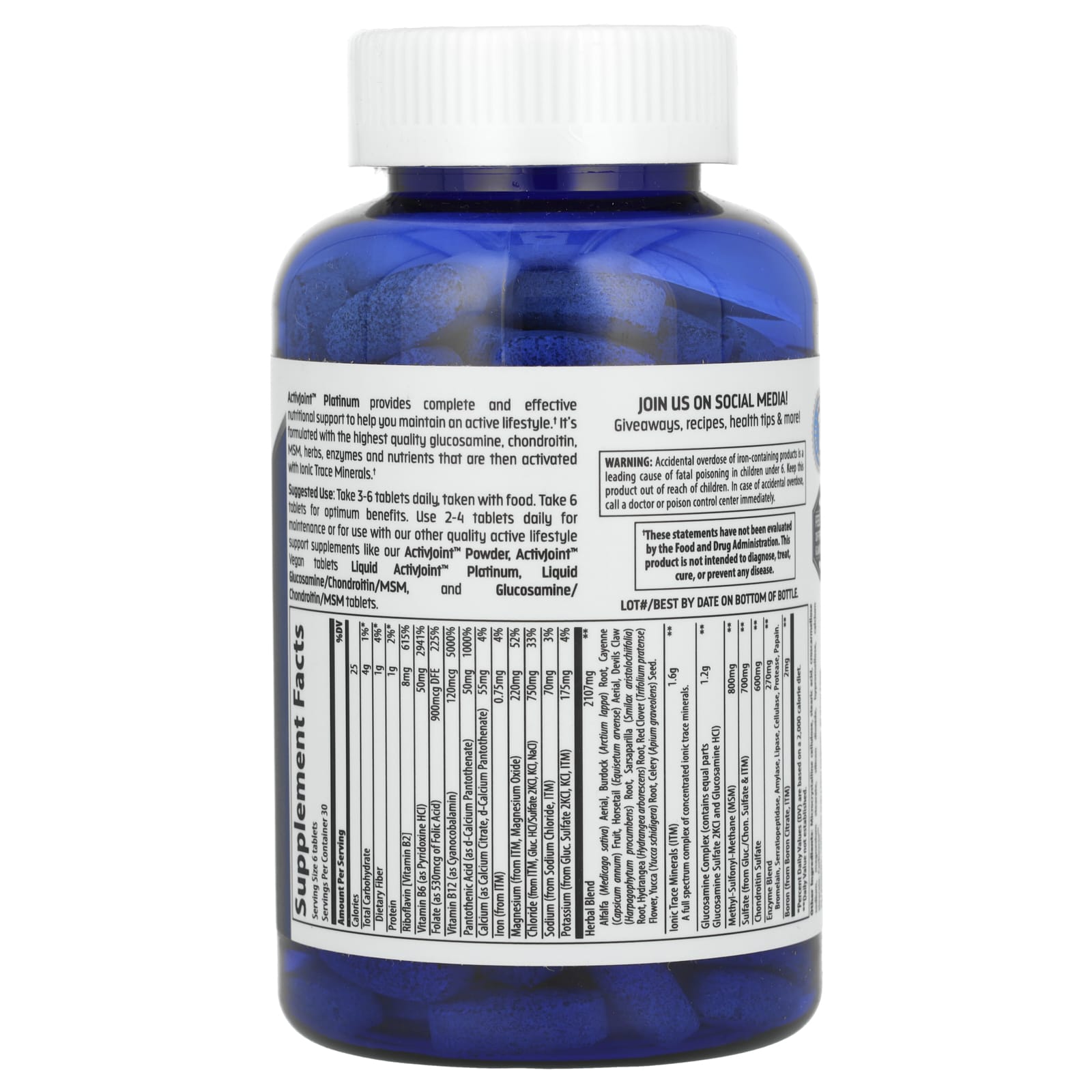 Trace, Concentrace, ActivJoint Platinum, 180 Tablets - Image 2