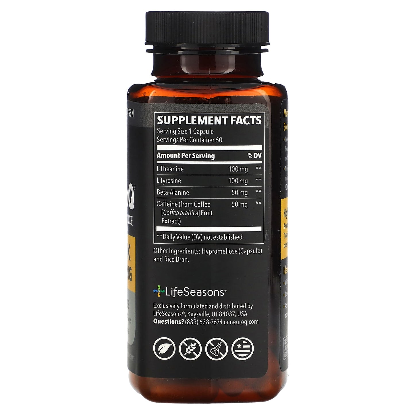 LifeSeasons, NeuroQ Performance, Quick Thinking, 60 Veg Capsules - Image 2