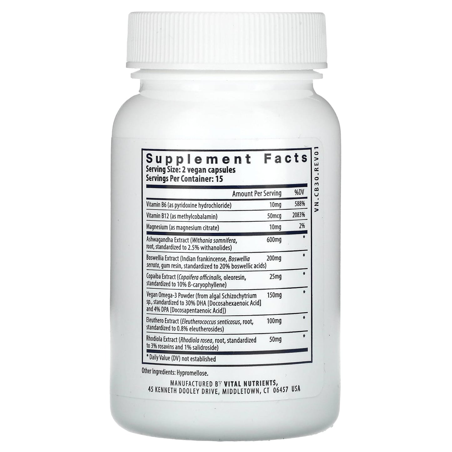 Vital Nutrients, Cortisol Balance, 30 Vegan Capsules - Image 2