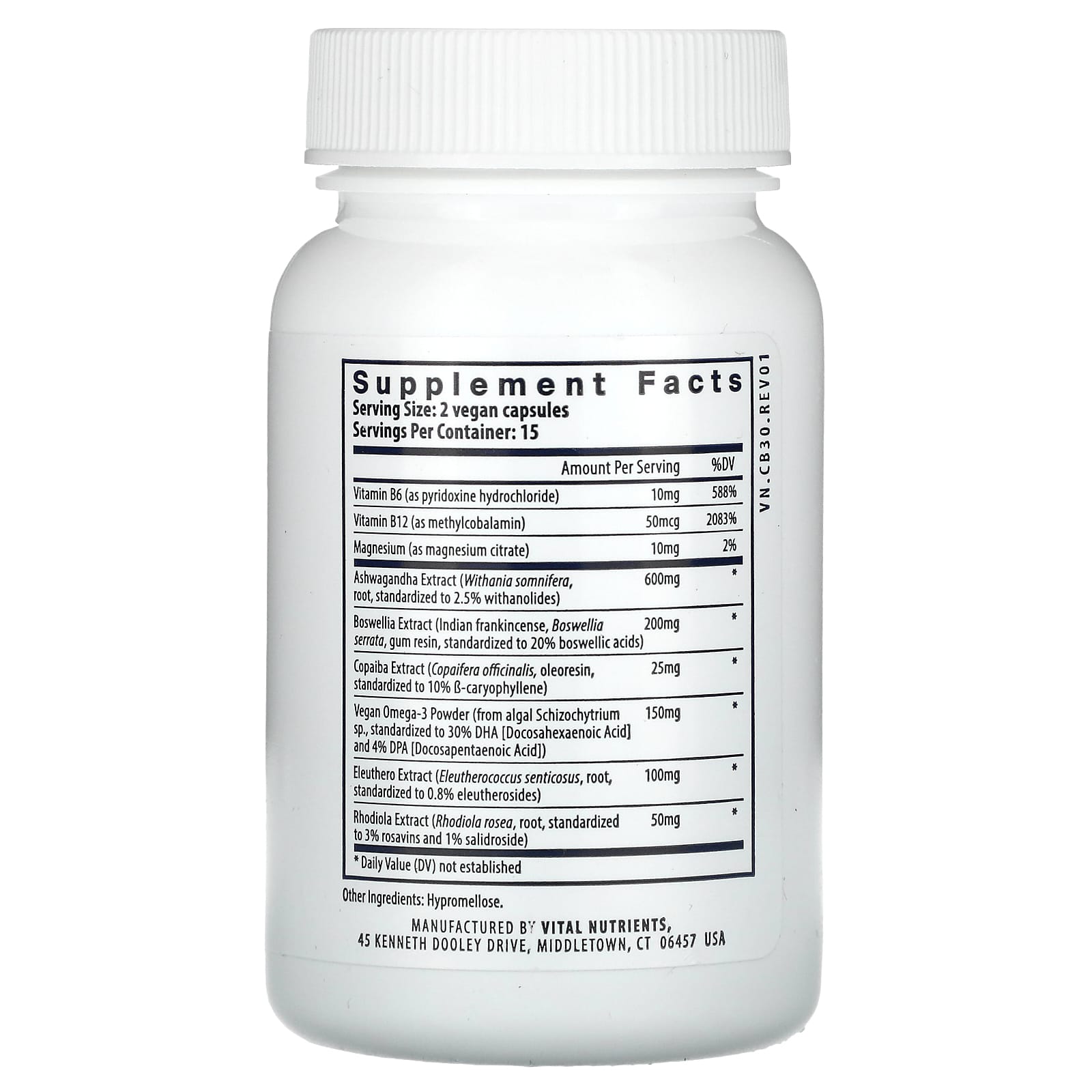 Vital Nutrients, Cortisol Balance, 30 Vegan Capsules - Image 2
