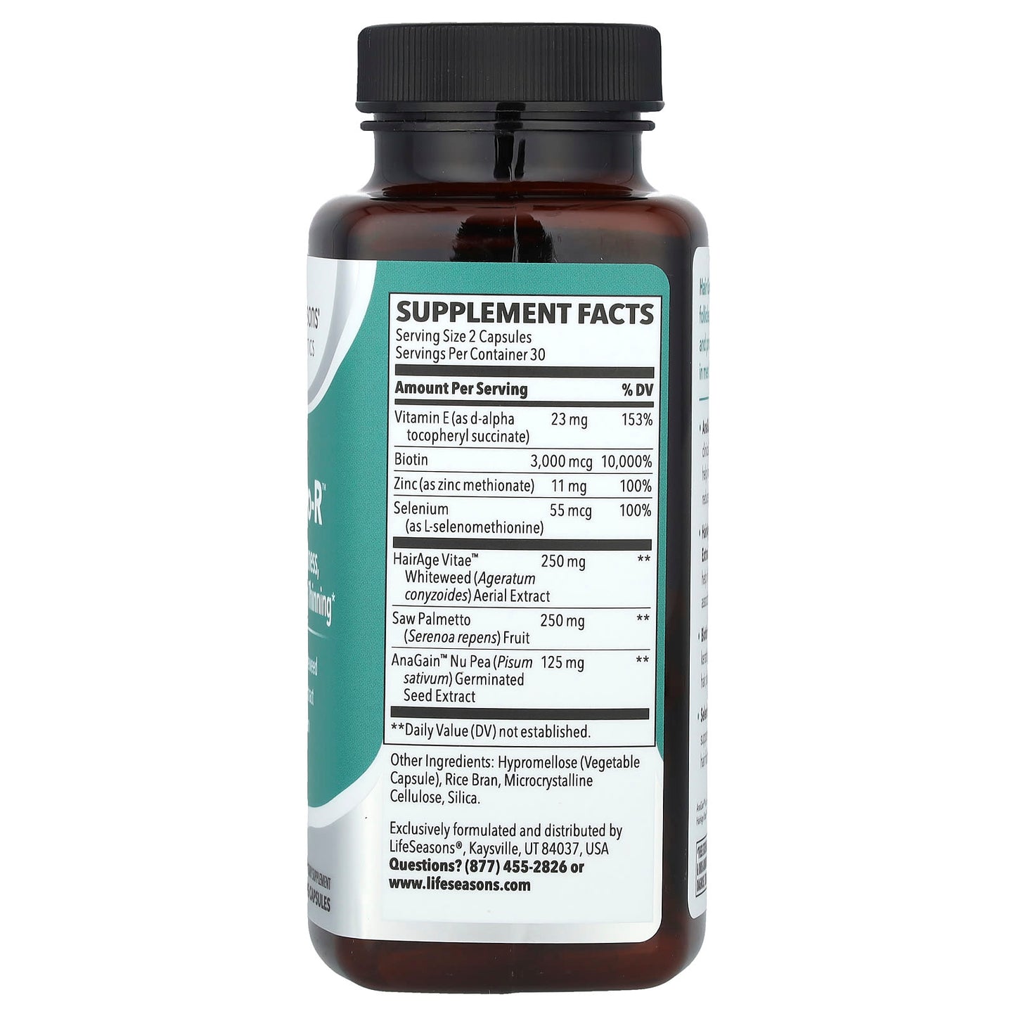 LifeSeasons, Therapeutics, Hair Gro-R™, 60 Veg Capsules - Image 2