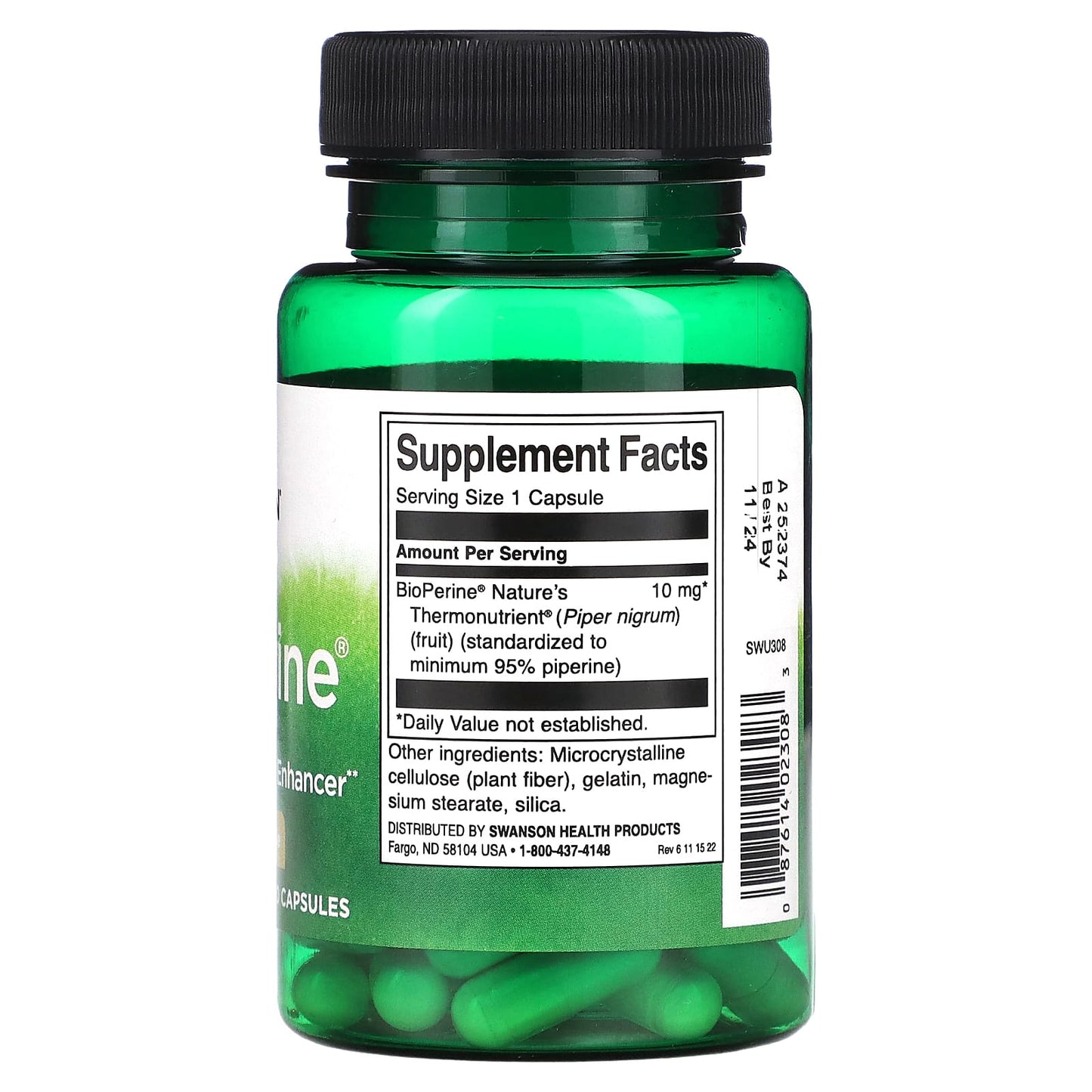 Swanson, BioPerine, 10 mg, 60 Capsules - Image 2