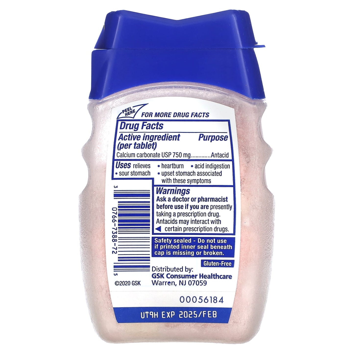 Tums, Extra Strength Antacid, Melon Berry, 750 mg, 80 Chewable Tablets - Image 2