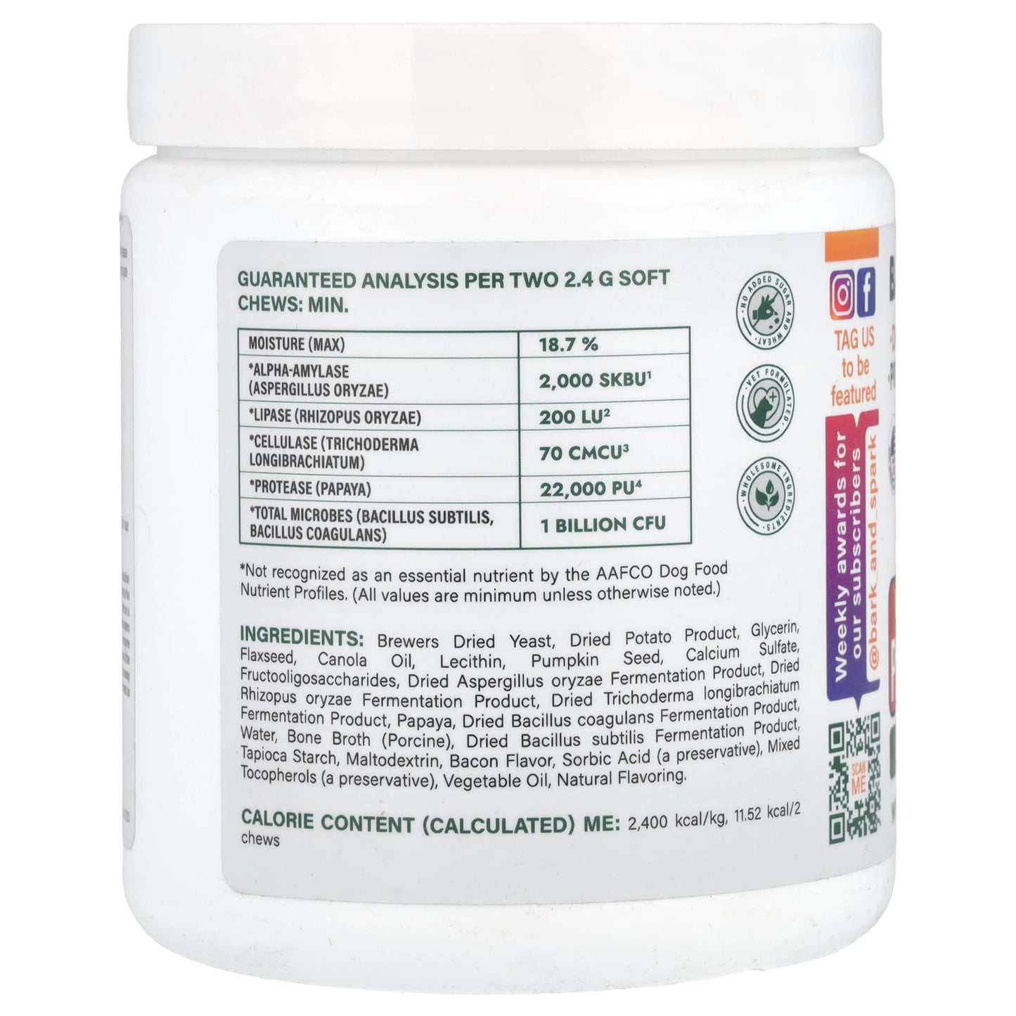 Bark&Spark Vet Strength Probiotics for Dogs - 120 Soft Chews - Image 2