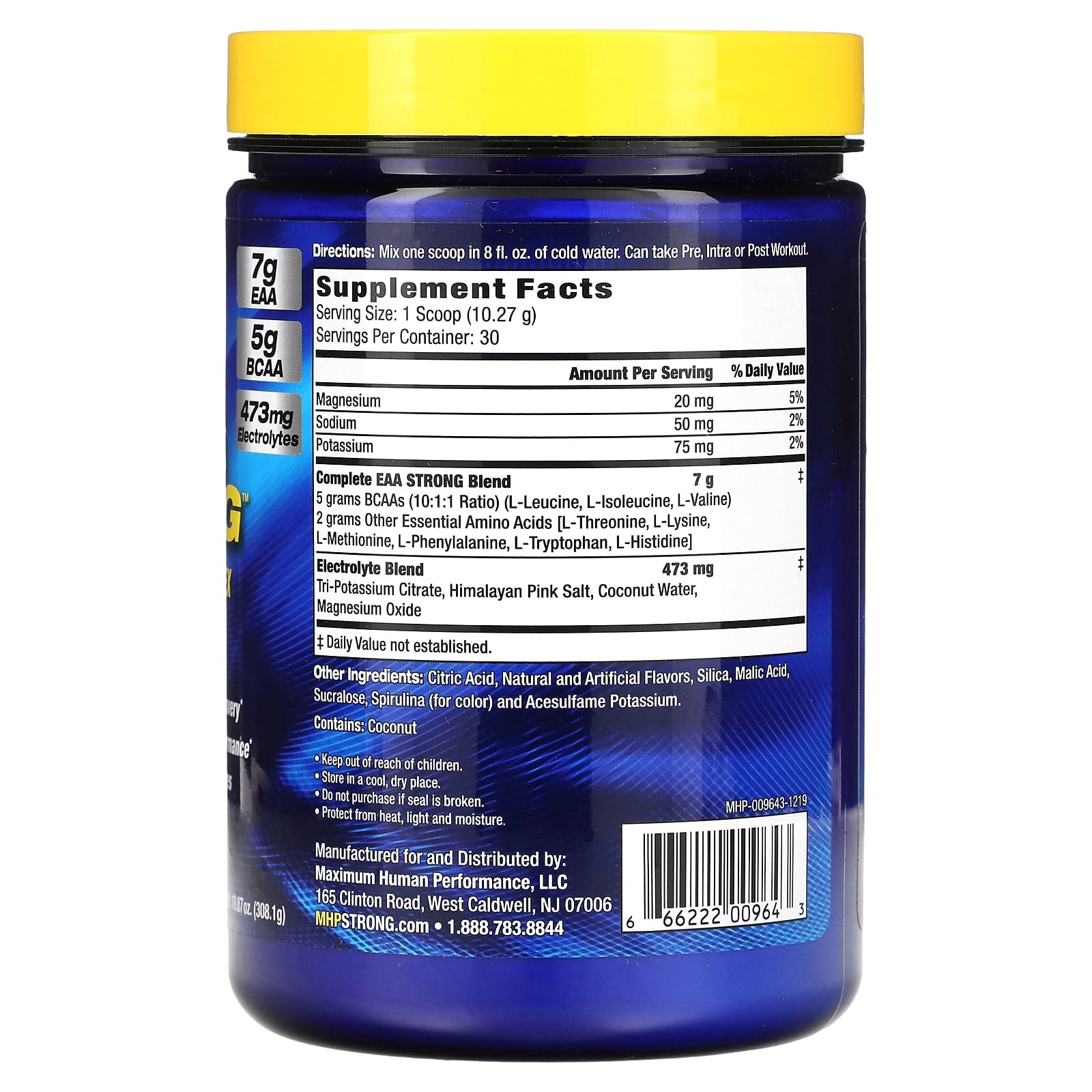 MHP, EAA Strong, Blue Raspberry, 10.87 oz (308.1 g) - Image 2