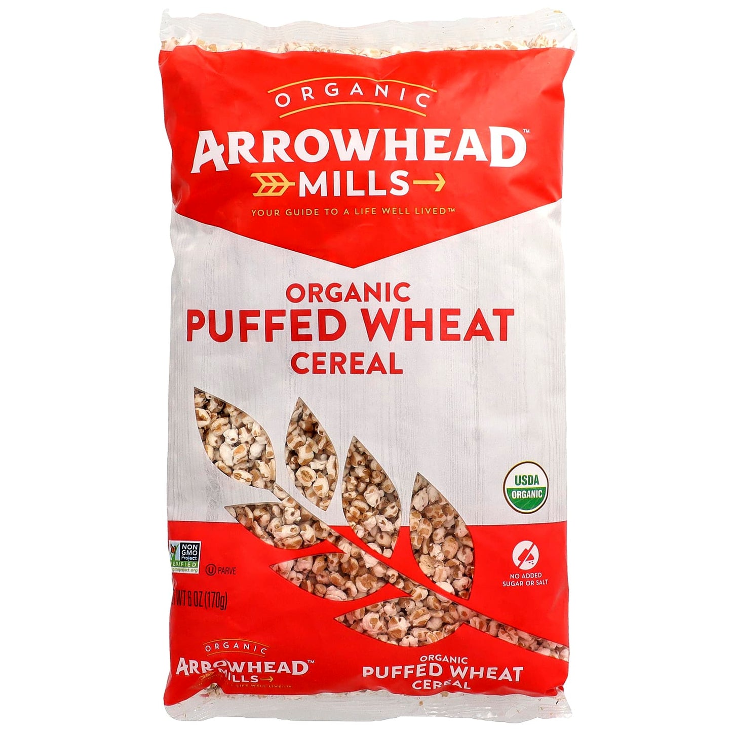 Organic Puffed Wheat Cereal by Arrowhead Mills, Non-GMO & Kosher - Image 1