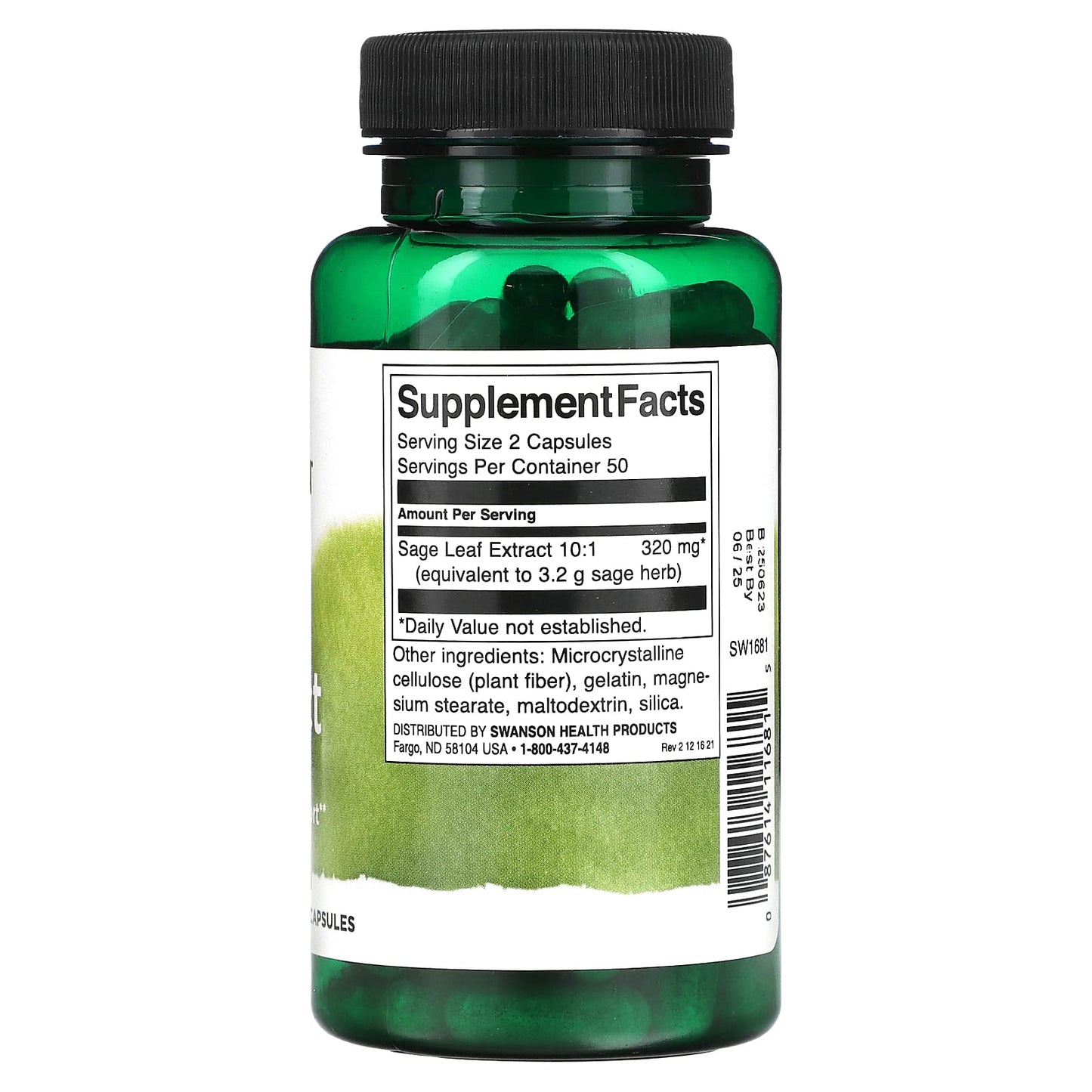 Swanson, Sage Extract, 160 mg, 100 Capsules - Image 2