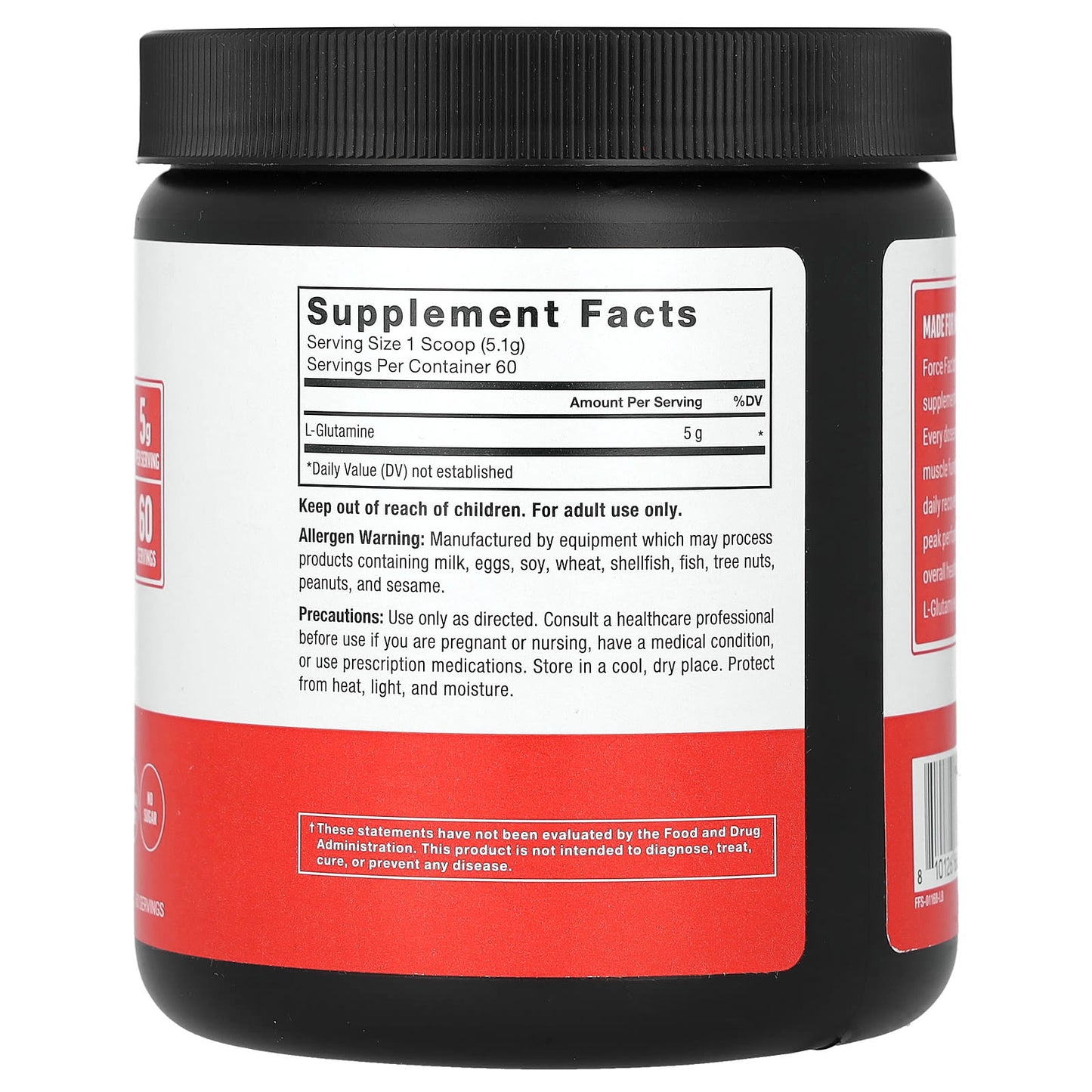 L-Glutamine Powder for Immunity & Muscle Function by Force Factor - 10.8 oz - Image 2