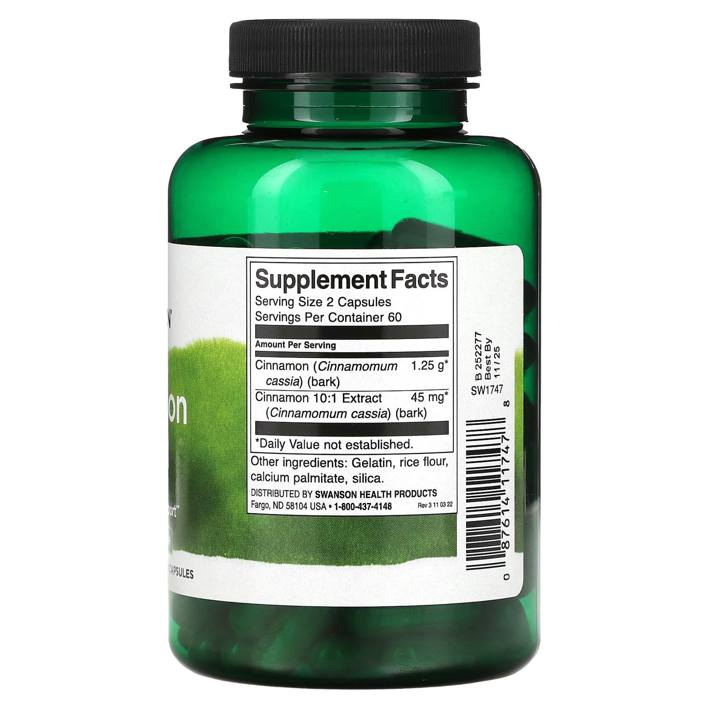 Swanson, Cinnamon Bark, Maximum Strength, 120 Capsules - Image 2