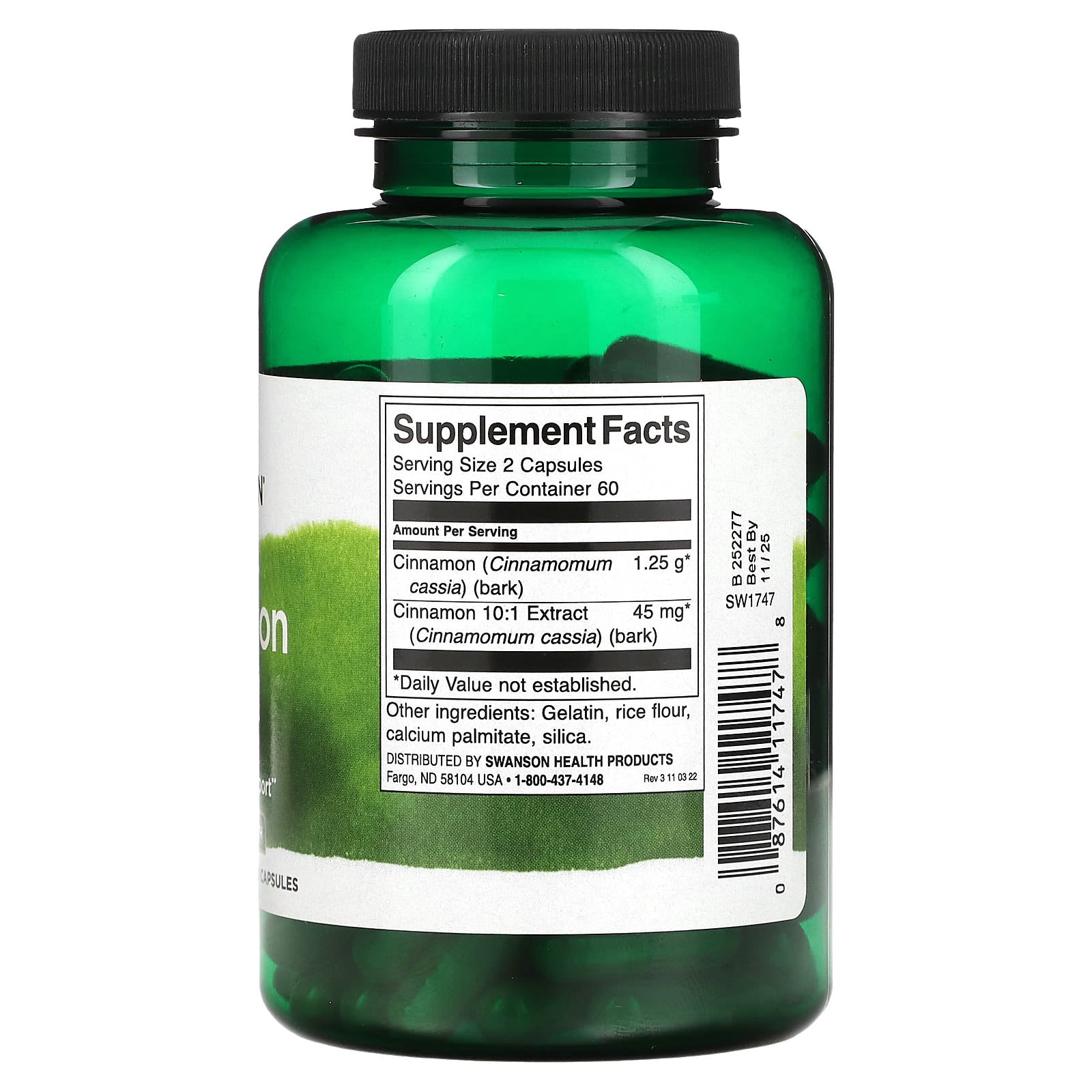Swanson, Cinnamon Bark, Maximum Strength, 120 Capsules - Image 2