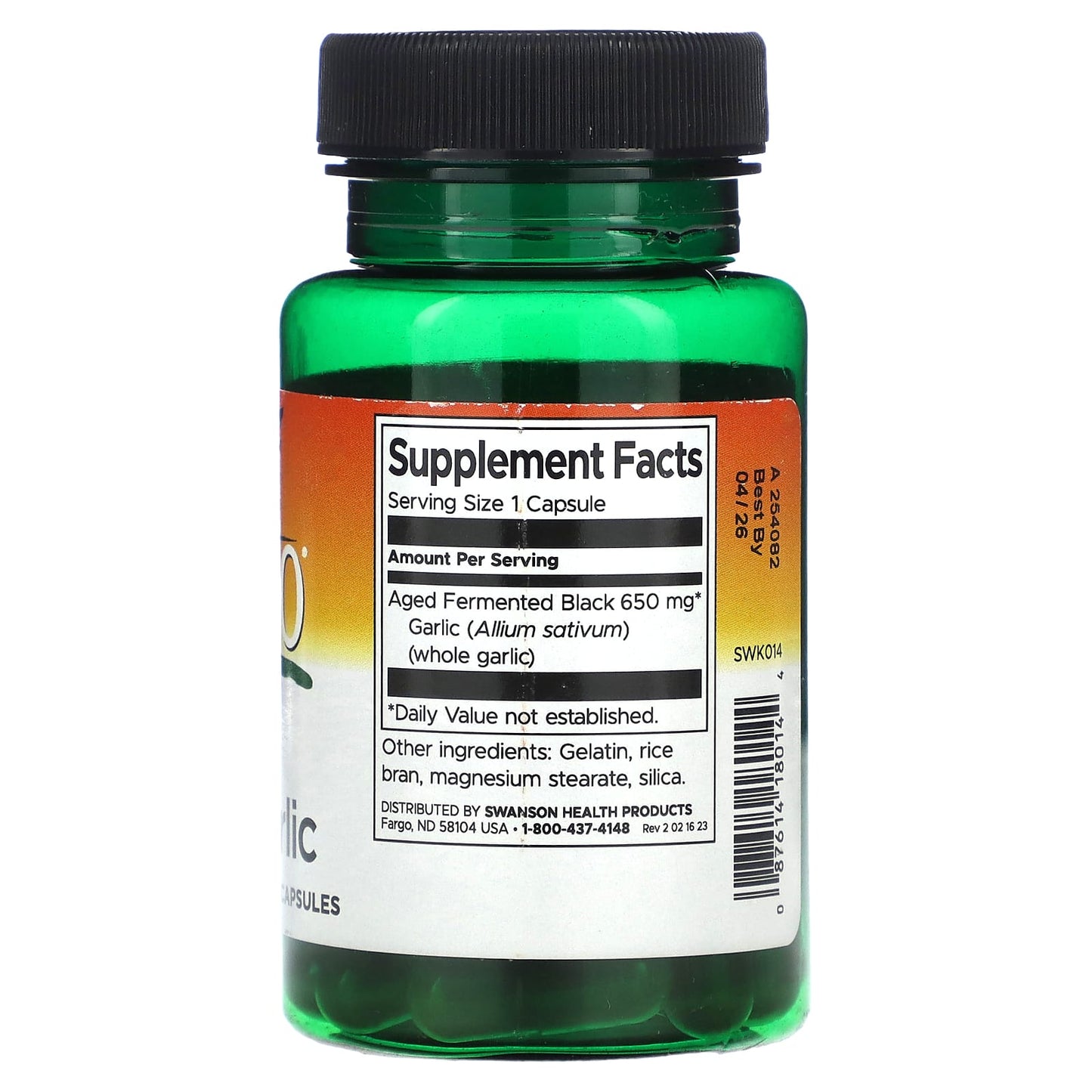Swanson, Kyoto, Aged Black Garlic, 30 Capsules (650 mg per Capsule) - Image 2