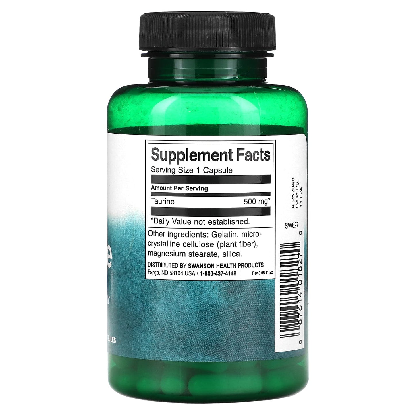 Swanson, Taurine, 500 mg, 100 Capsules - Image 2