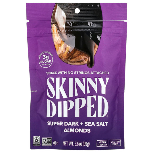 SkinnyDipped, Super Dark + Sea Salt Almonds, 3.5 oz (99 g) - Image 1