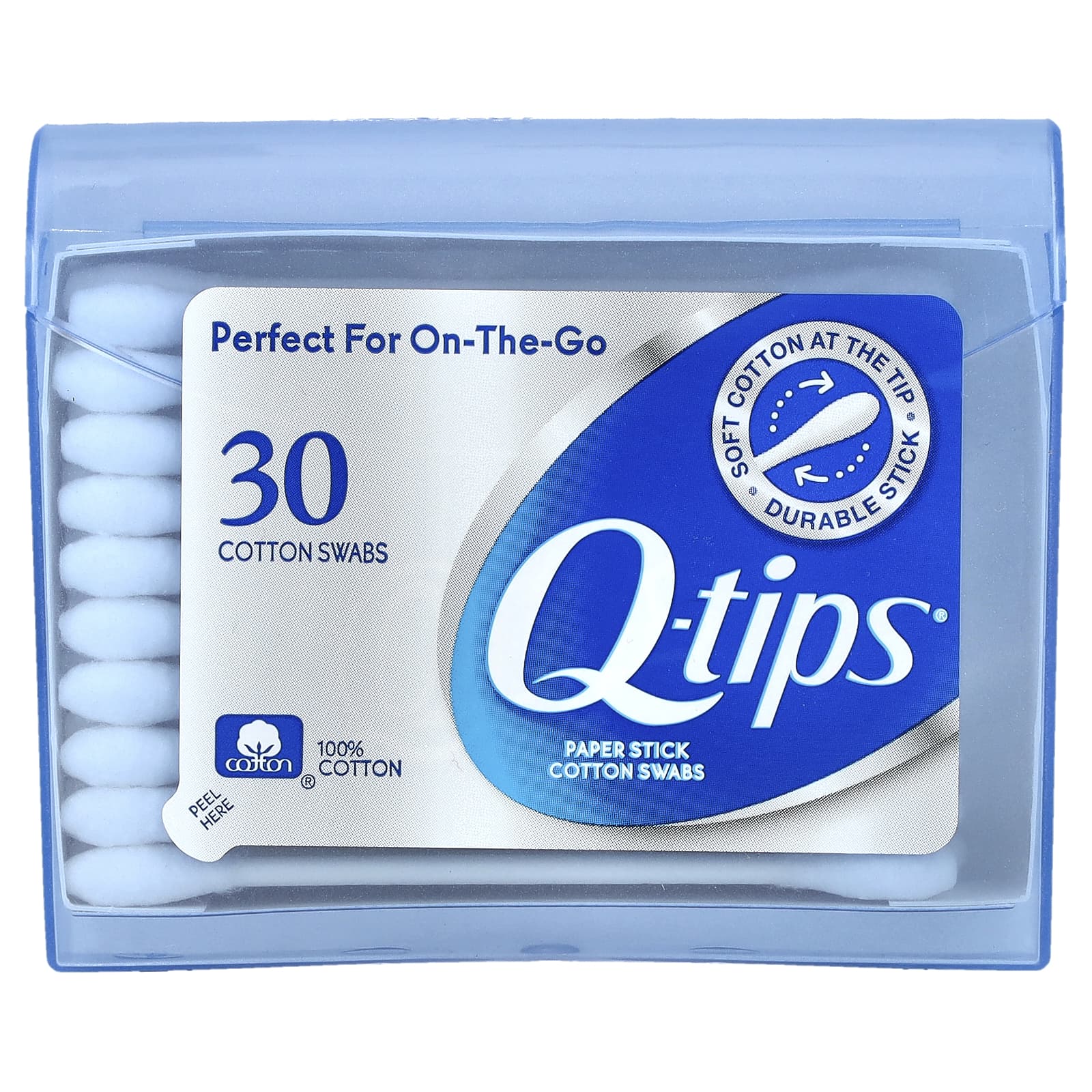 Q-tips, Paper Stick Cotton Swabs, 30 Swabs - Image 1
