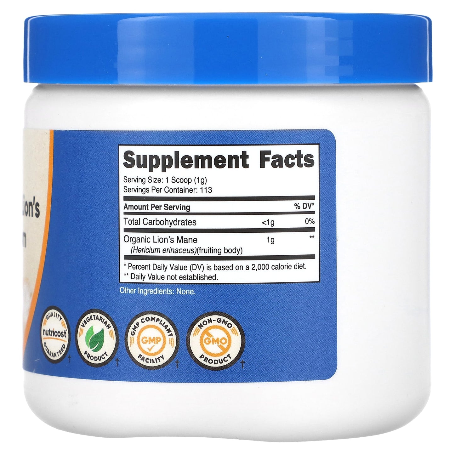 Nutricost, 100% Organic Lion's Mane Mushroom, Unflavored, 4 oz (113 g) - Image 2