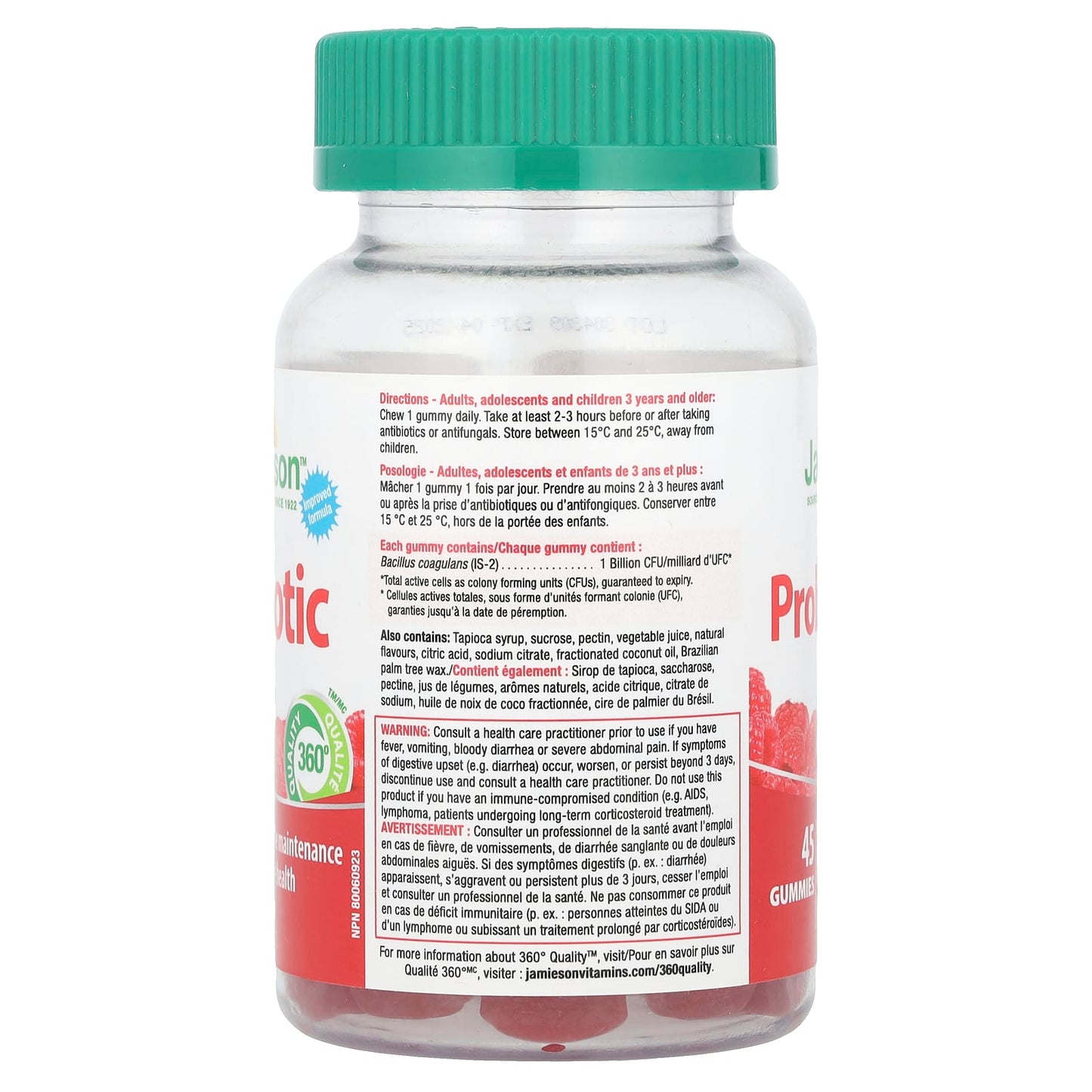 Jamieson Vitamins Probiotic Gummies, Berry Blast, 1B CFU, 45 Gummies - Image 2