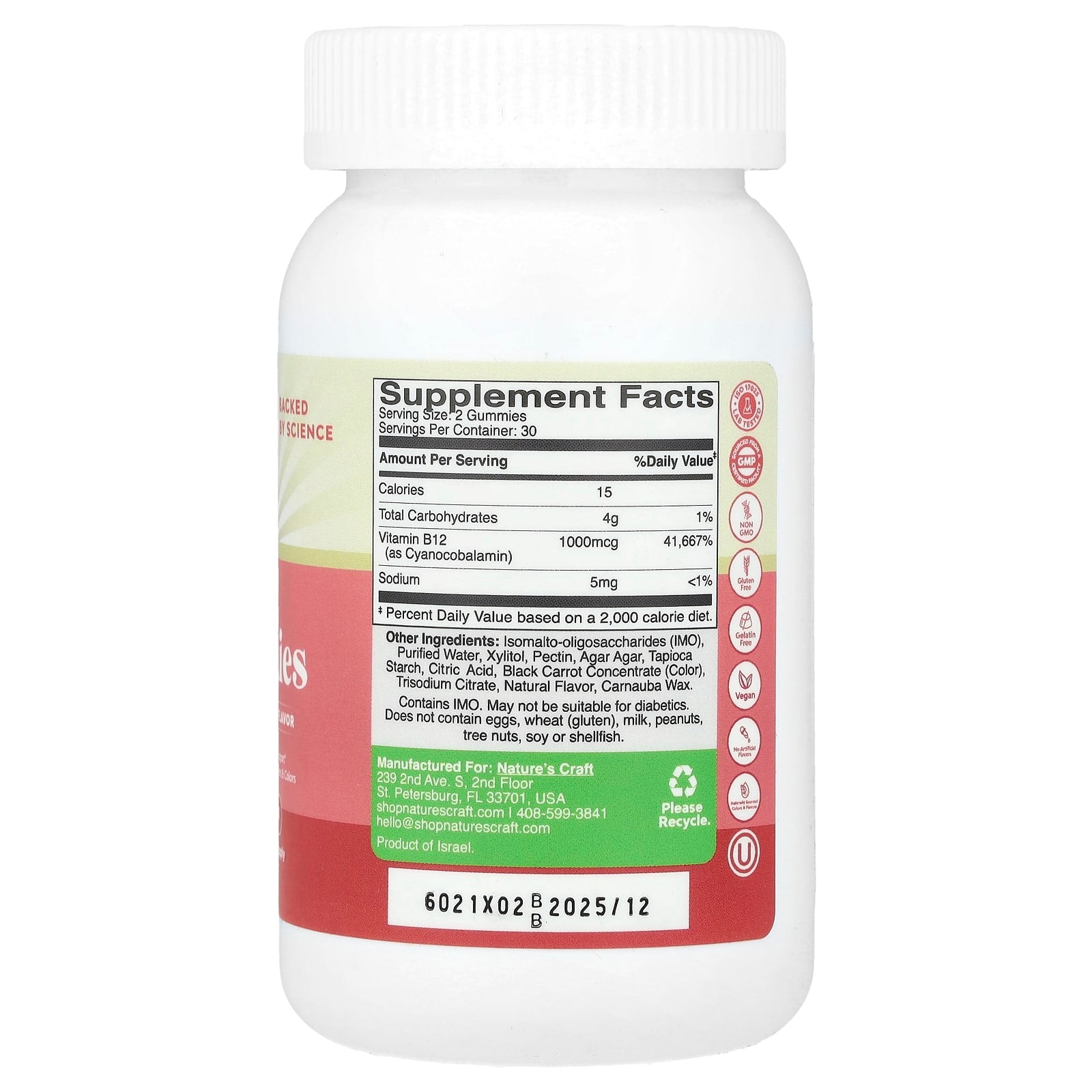 Nature's Craft, B12 Gummies, Strawberry, 60 Gummies - Image 2