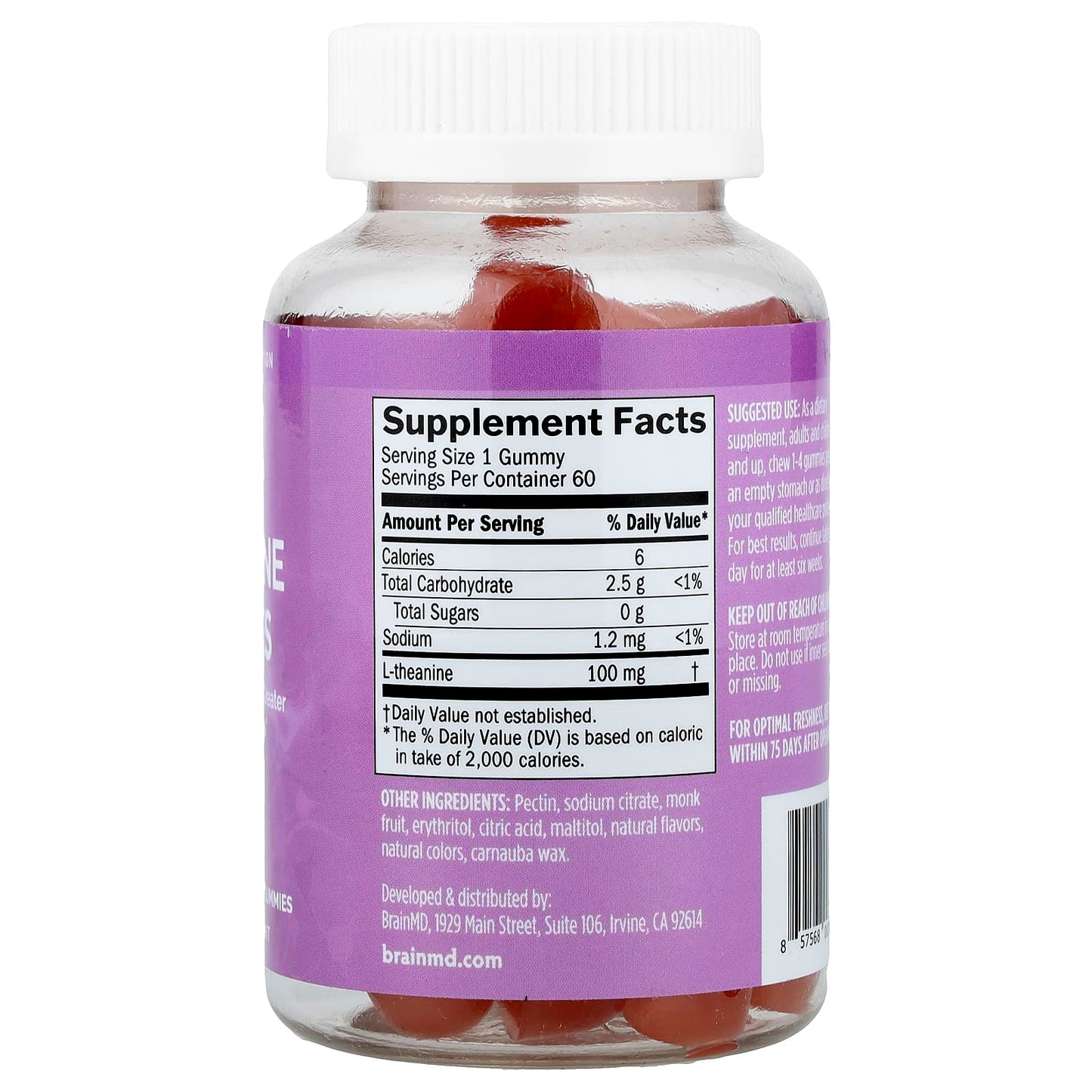 BrainMD L-theanine Gummies - Calm, Clarity & Focus - Image 2