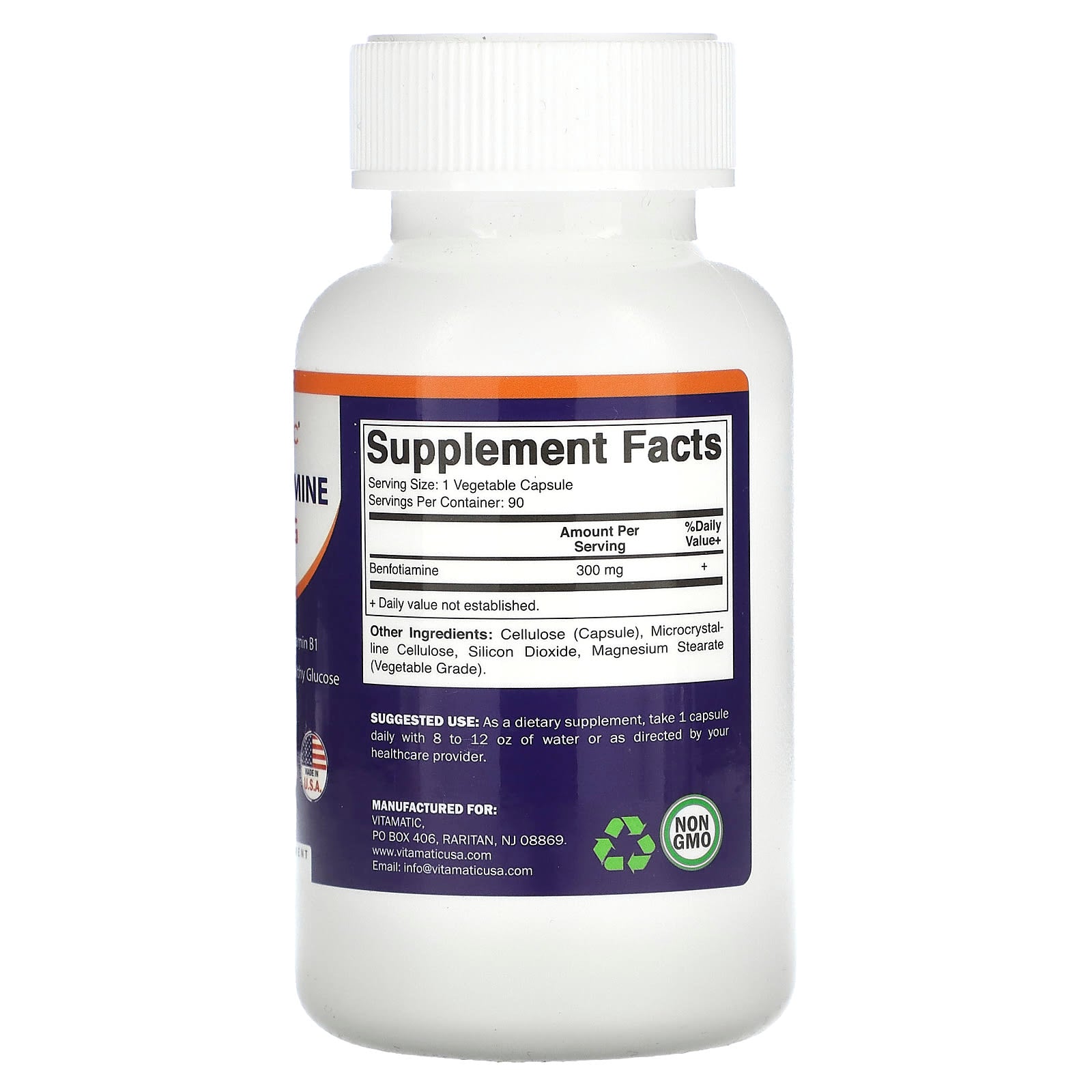 Vitamatic, Benfotiamine, 300 mg, 90 Vegetable Capsules - Image 2