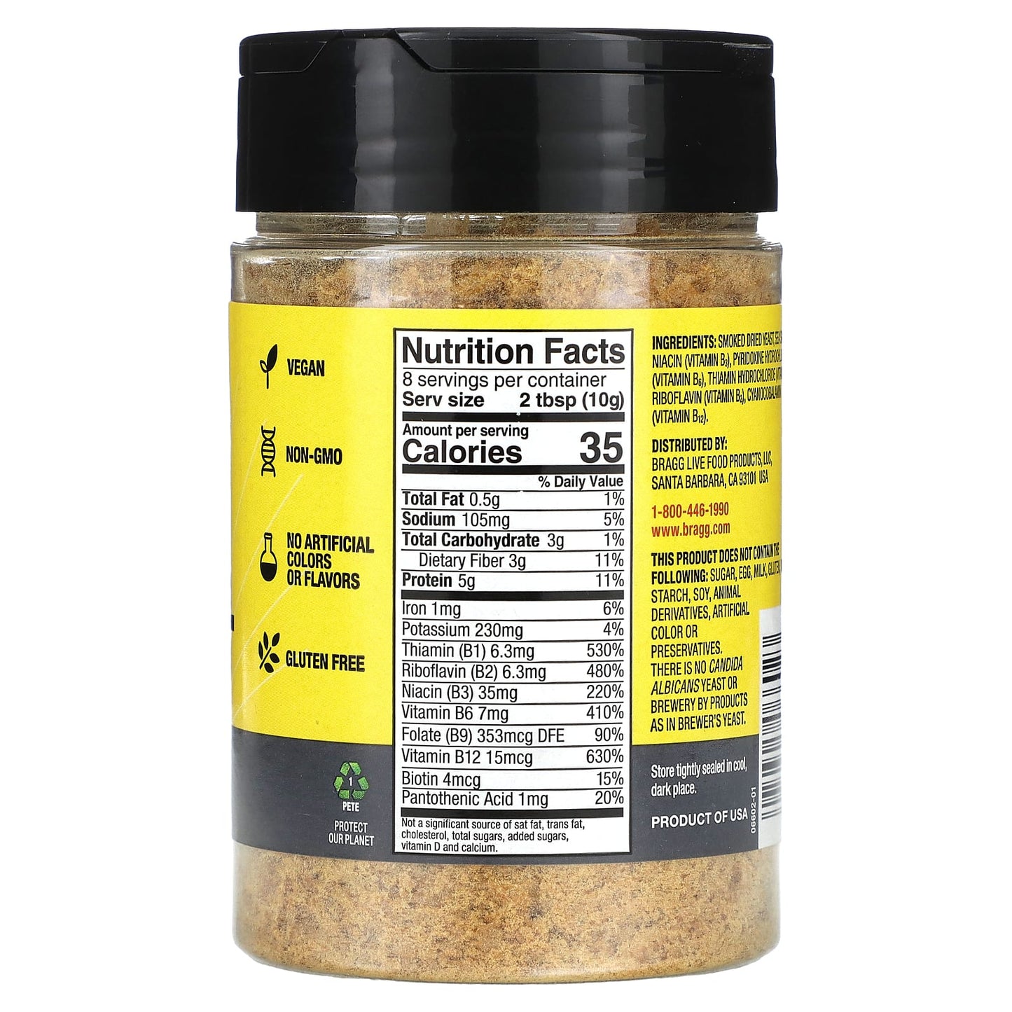 Smoky BBQ Nutritional Yeast Seasoning by Bragg - Vegan, Gluten Free, 3 oz - Image 2
