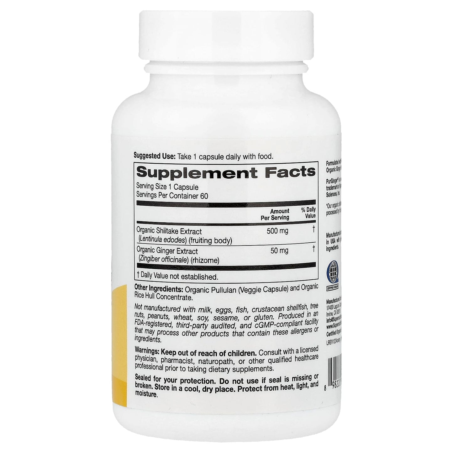 Boost Immune System with Organic Shiitake Mushroom & Ginger Capsules - Image 2