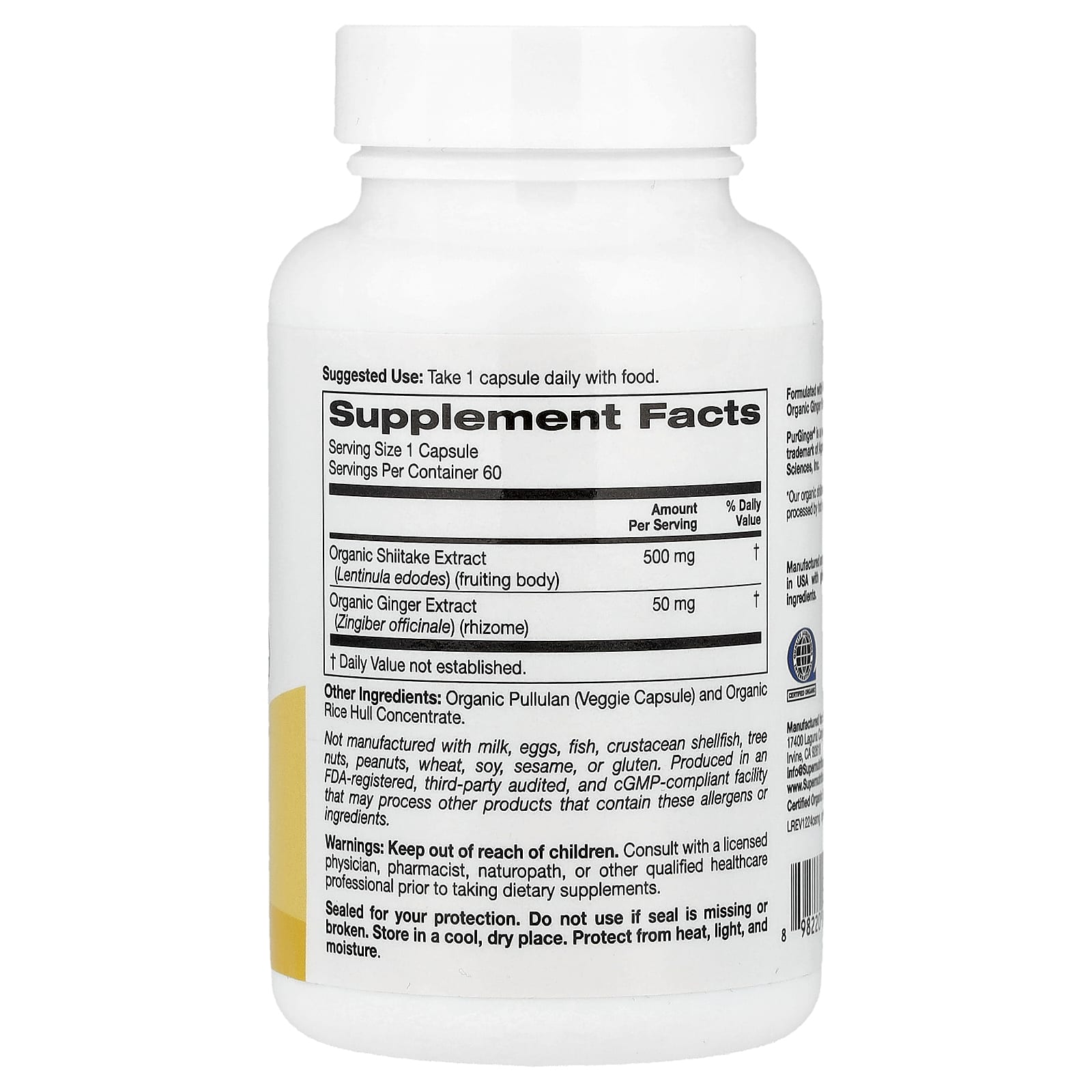 Boost Immune System with Organic Shiitake Mushroom & Ginger Capsules - Image 2