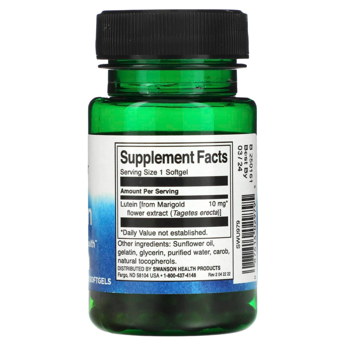 Swanson, Lutein, 10 mg, 60 Softgels - Image 2