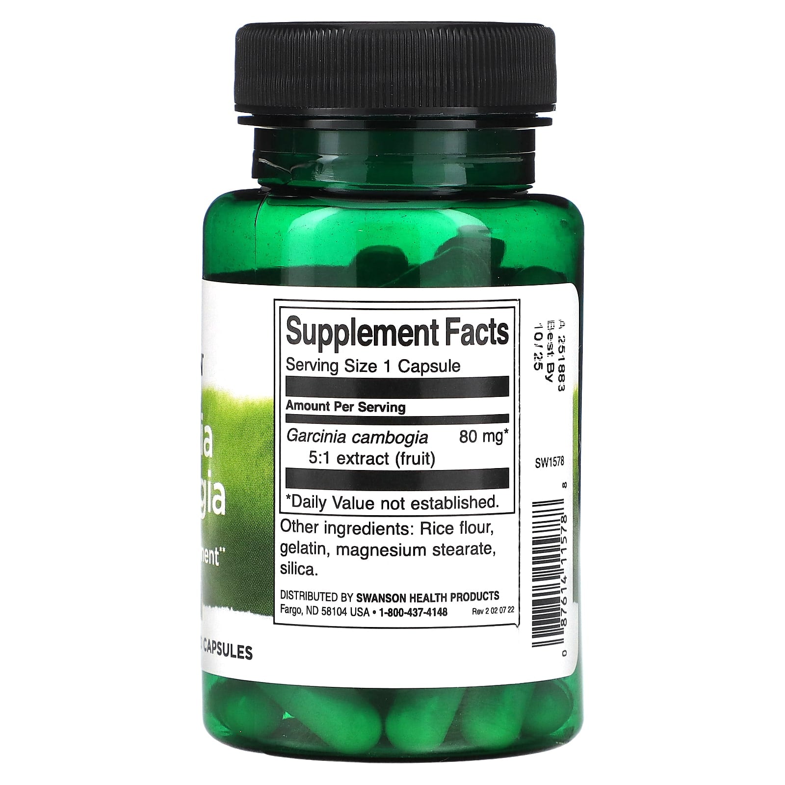 Swanson, Garcinia Cambogia 5:1 Extract, 60 Capsules (80 mg per Capsule) - Image 2