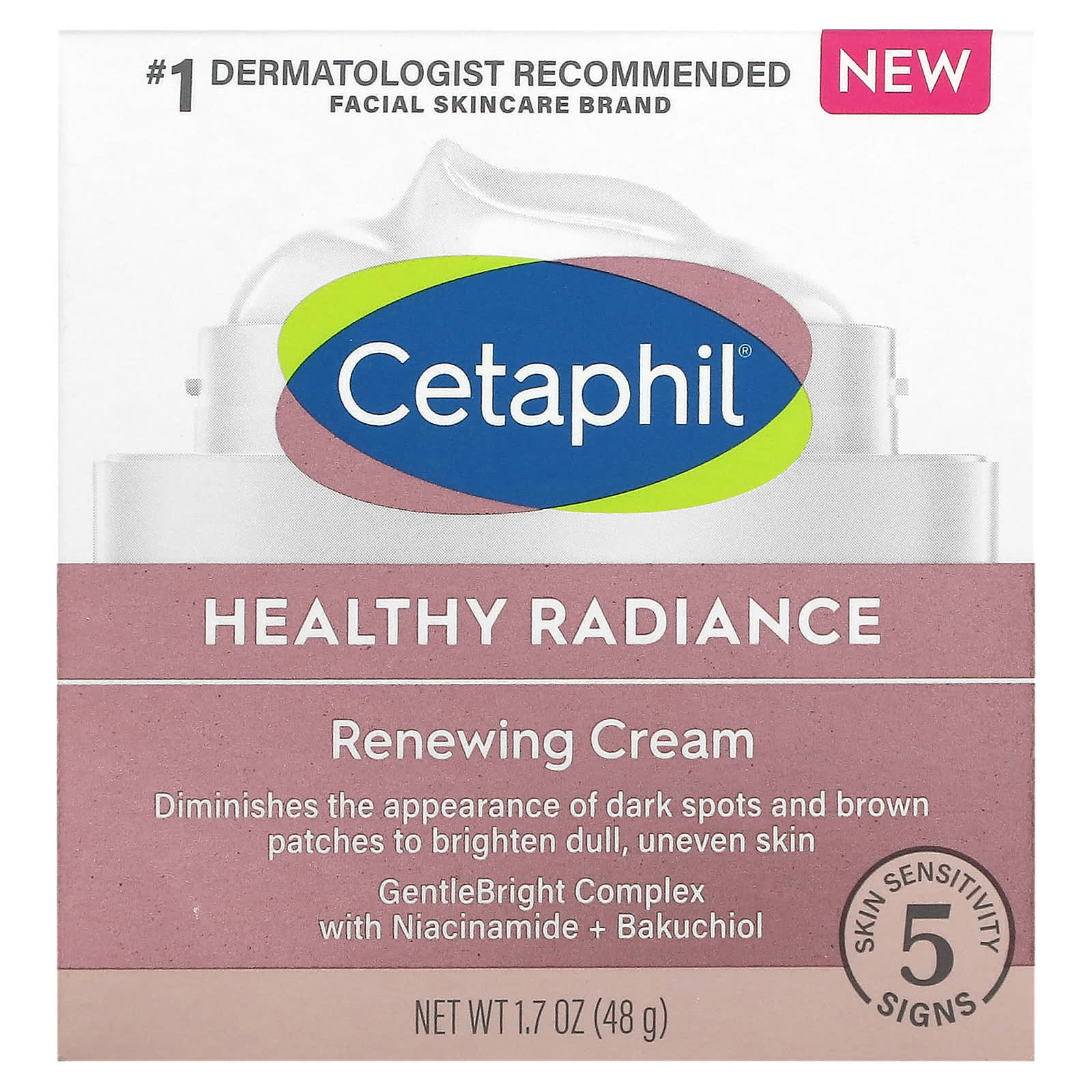 Cetaphil Healthy Radiance Renewing Cream, 1.7 oz, Gentle Brightening Treatment - Image 2
