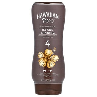Hawaiian Tropic Island Tanning Lotion with Cocoa Butter, SPF 4, 8 fl oz