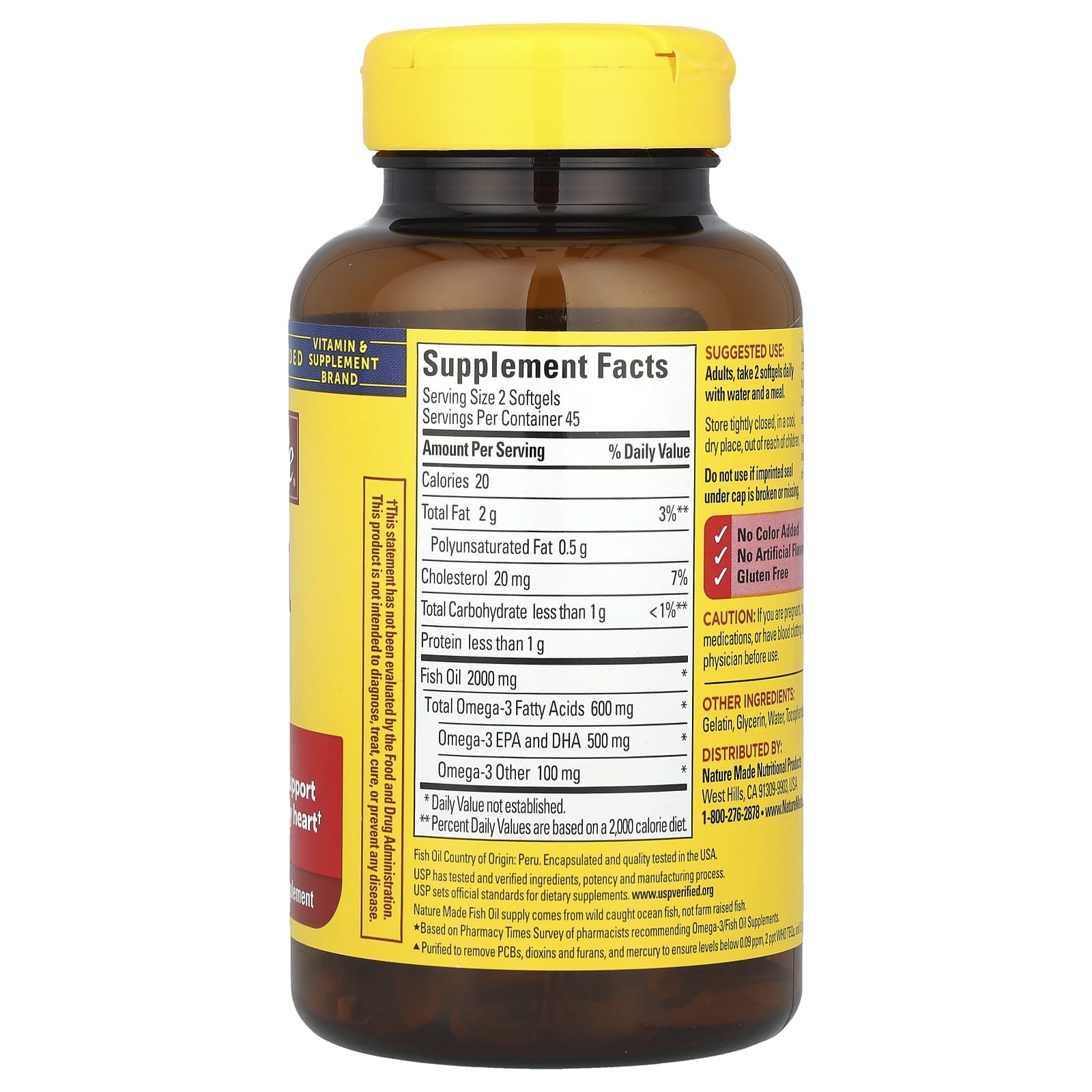 Nature Made, Fish Oil, 1,000 mg, 90 Softgels - Image 2