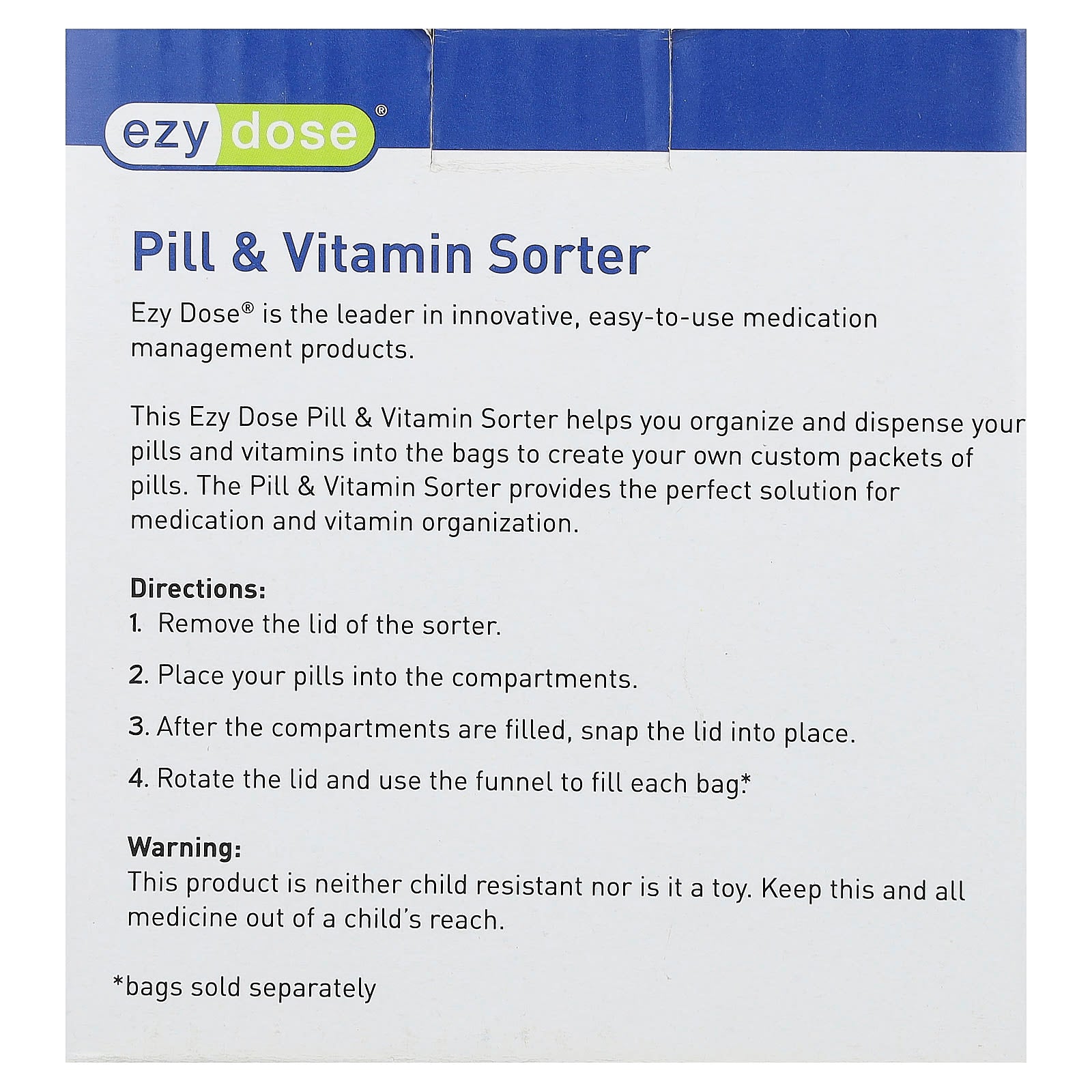 Ezy Dose Pill & Vitamin Organizer | Easy Medication Management - Image 2