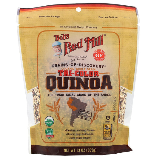 Organic Tri-Color Quinoa, Whole Grain, 13 oz (369 g) - Bob's Red Mill - Image 1