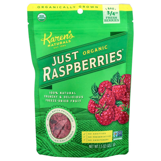 Karen's Naturals, Organic Just Raspberries, 1.5 oz (42 g) - Image 1