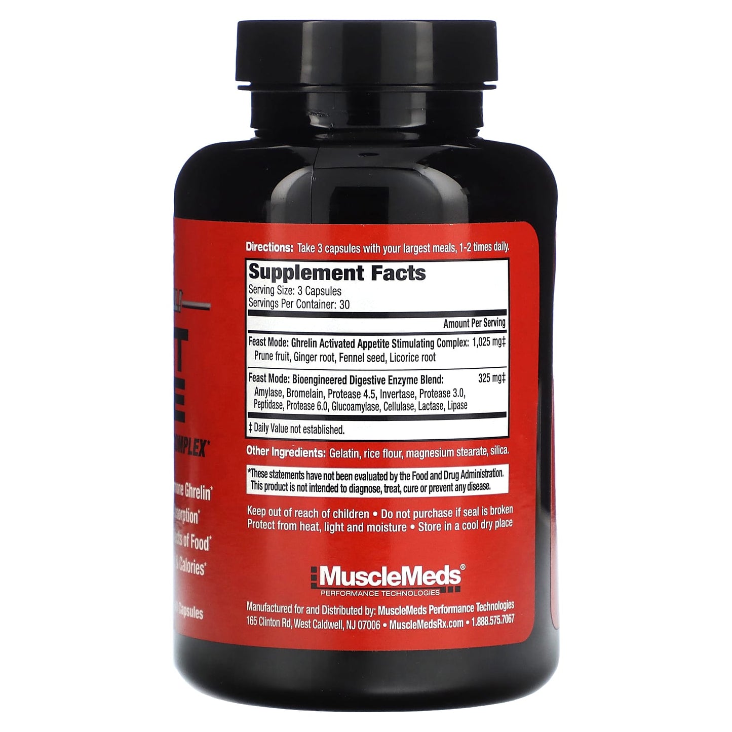 MuscleMeds, Feast Mode, Appetite Stimulating Complex, 90 Capsules - Image 2