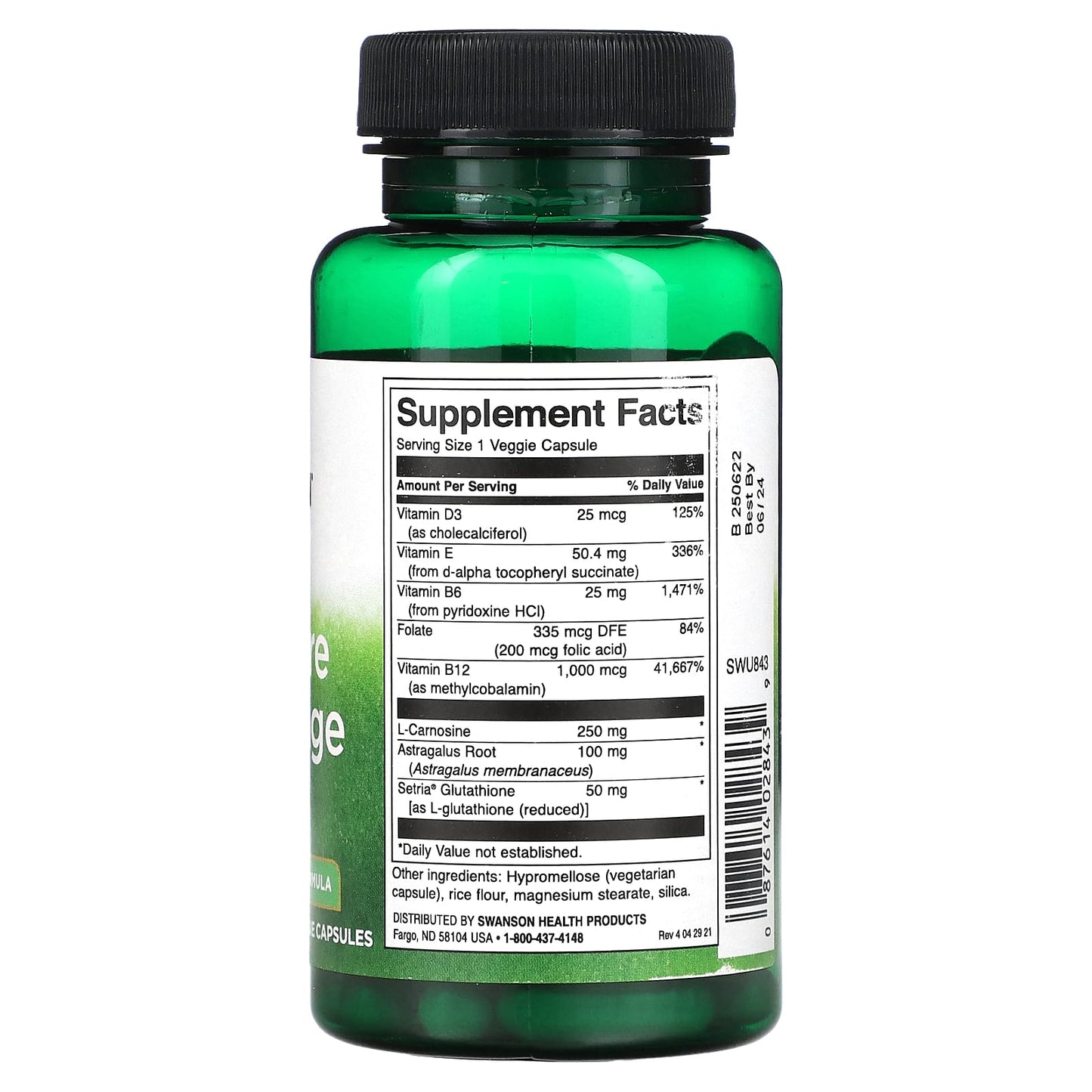 Swanson, Telomere Advantage, 60 Veggie Capsules - Image 2